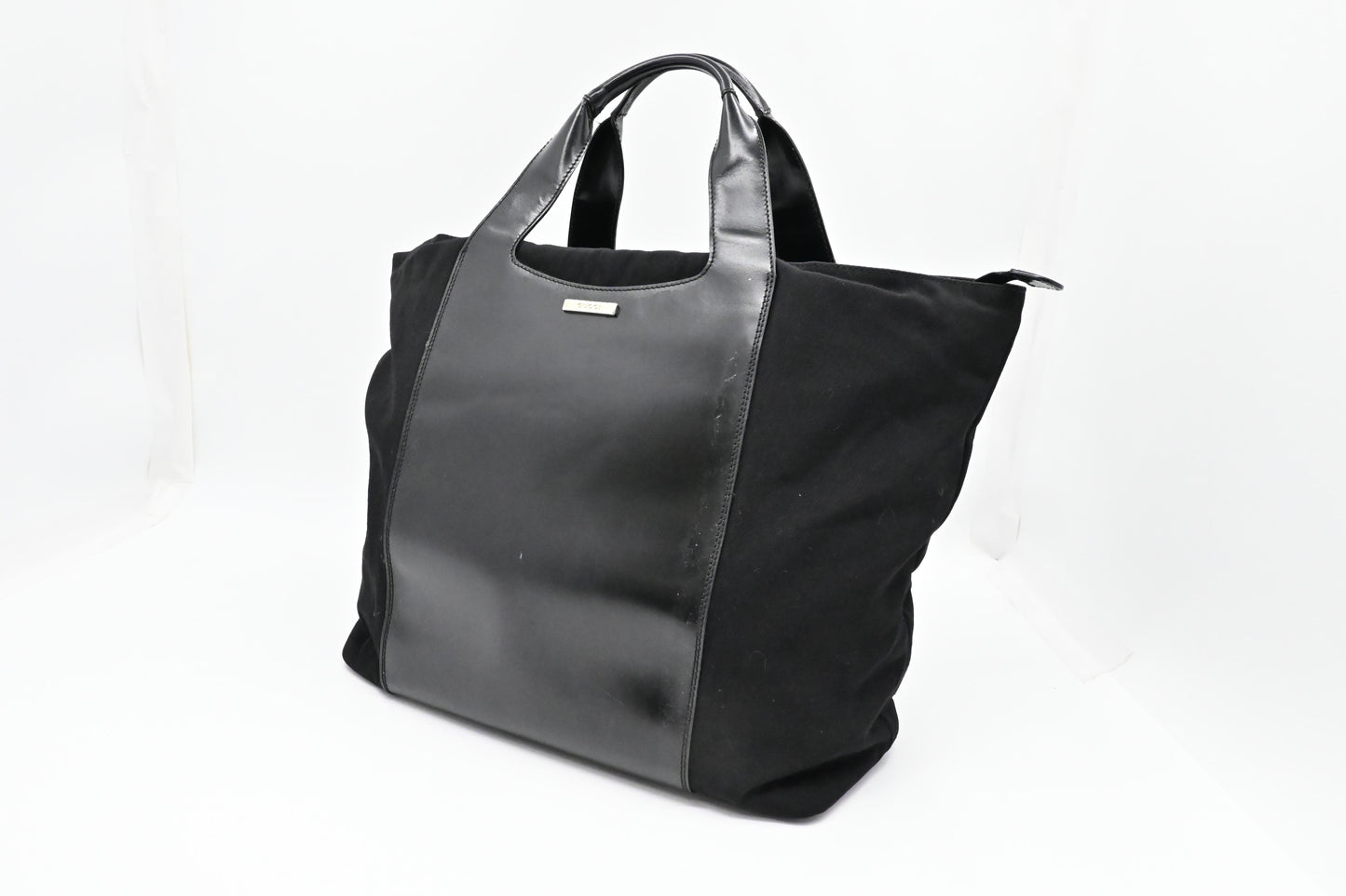 Gucci & Leather Canvas Black Tote Bag