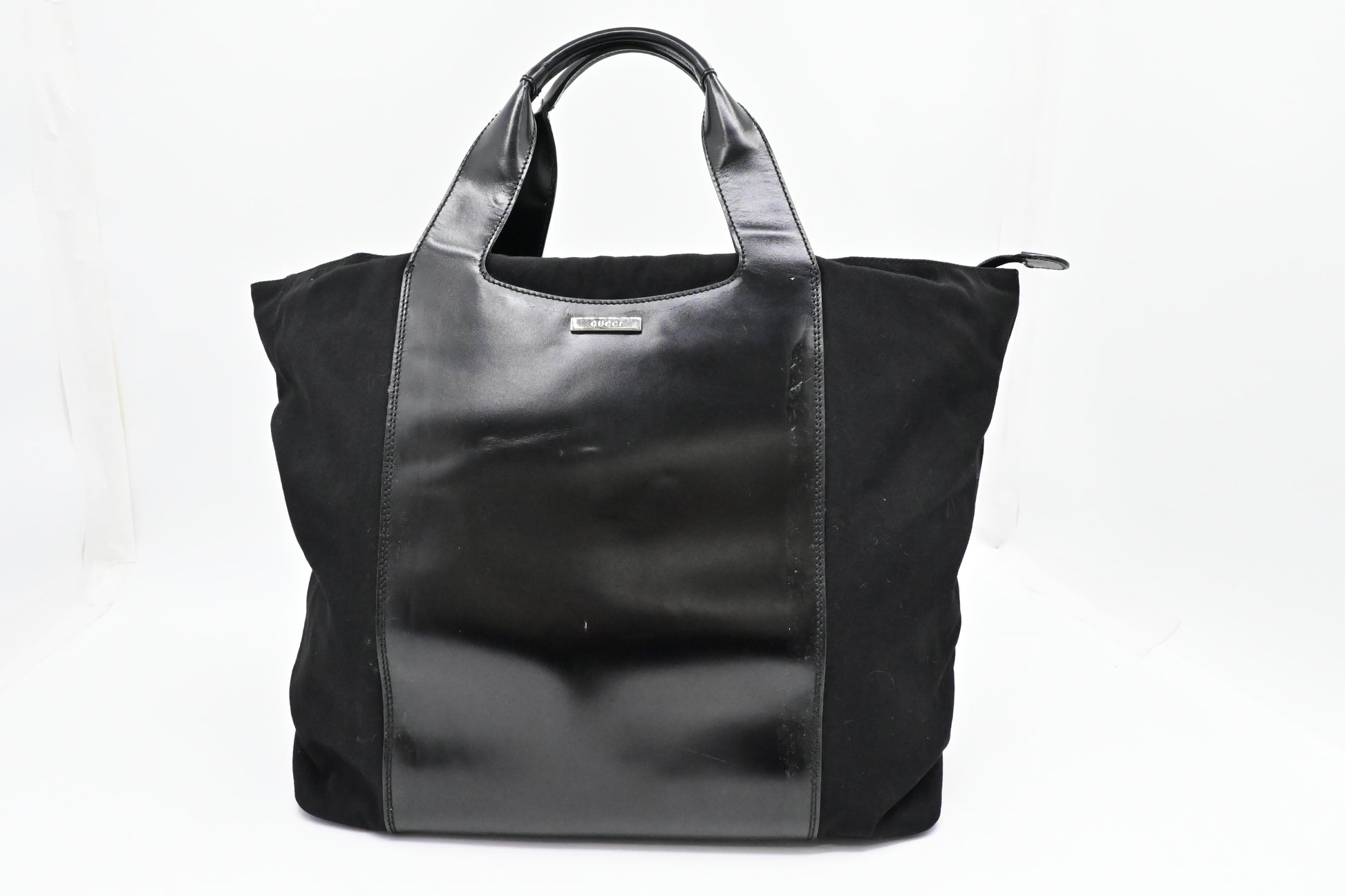 Gucci & Leather Canvas Black Tote Bag