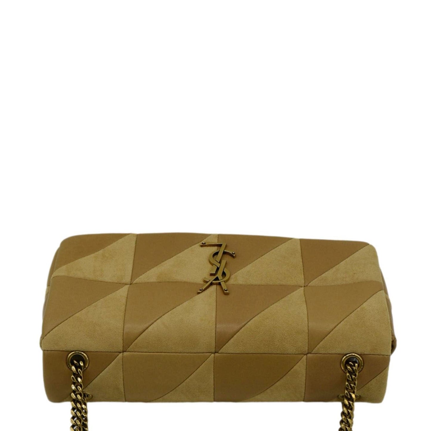 YSL Saint Laurent Yves Jamie Shoulder Bag Leather Suede Cream