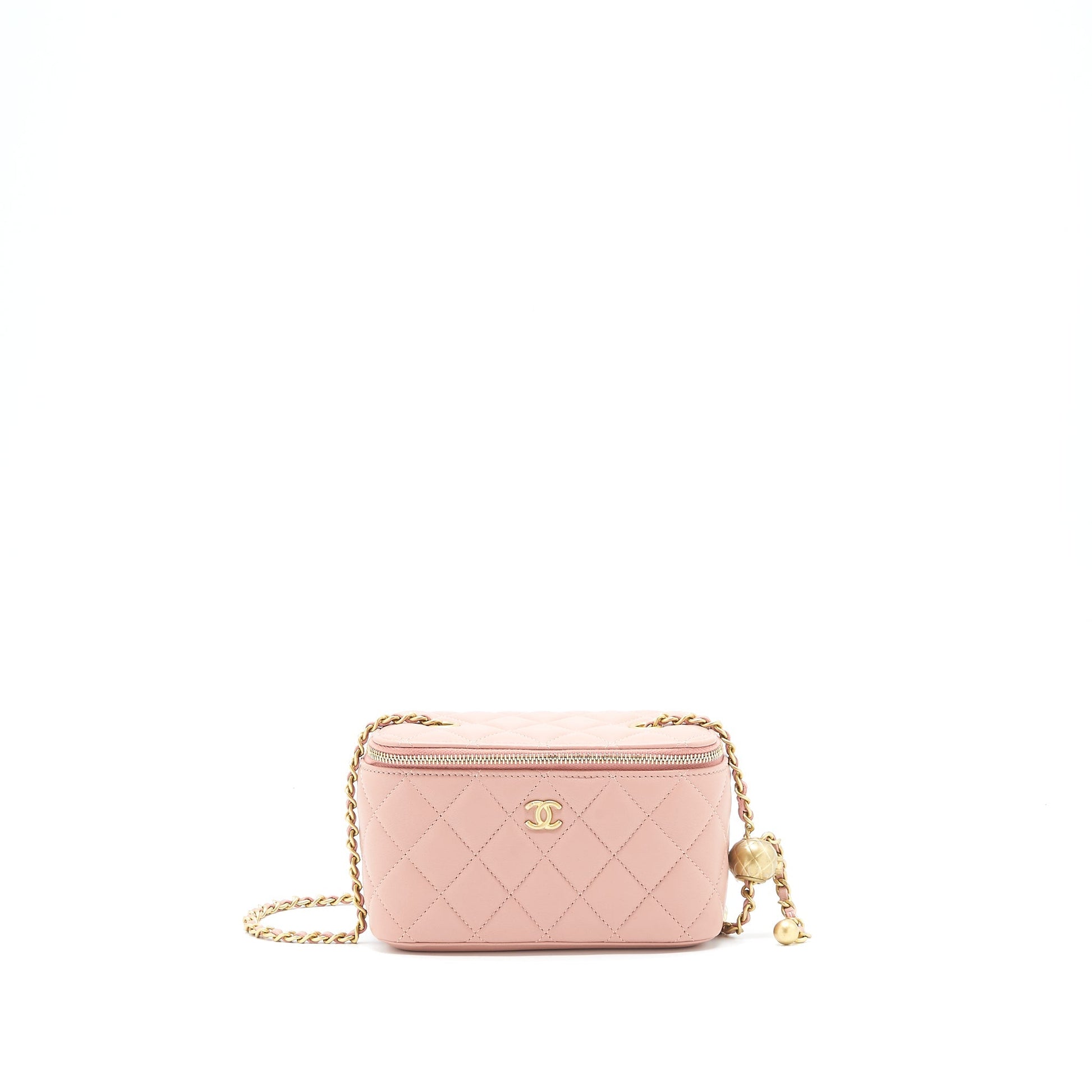 Chanel 21B Pearl Crush Long Vanity dark Pink Handbag