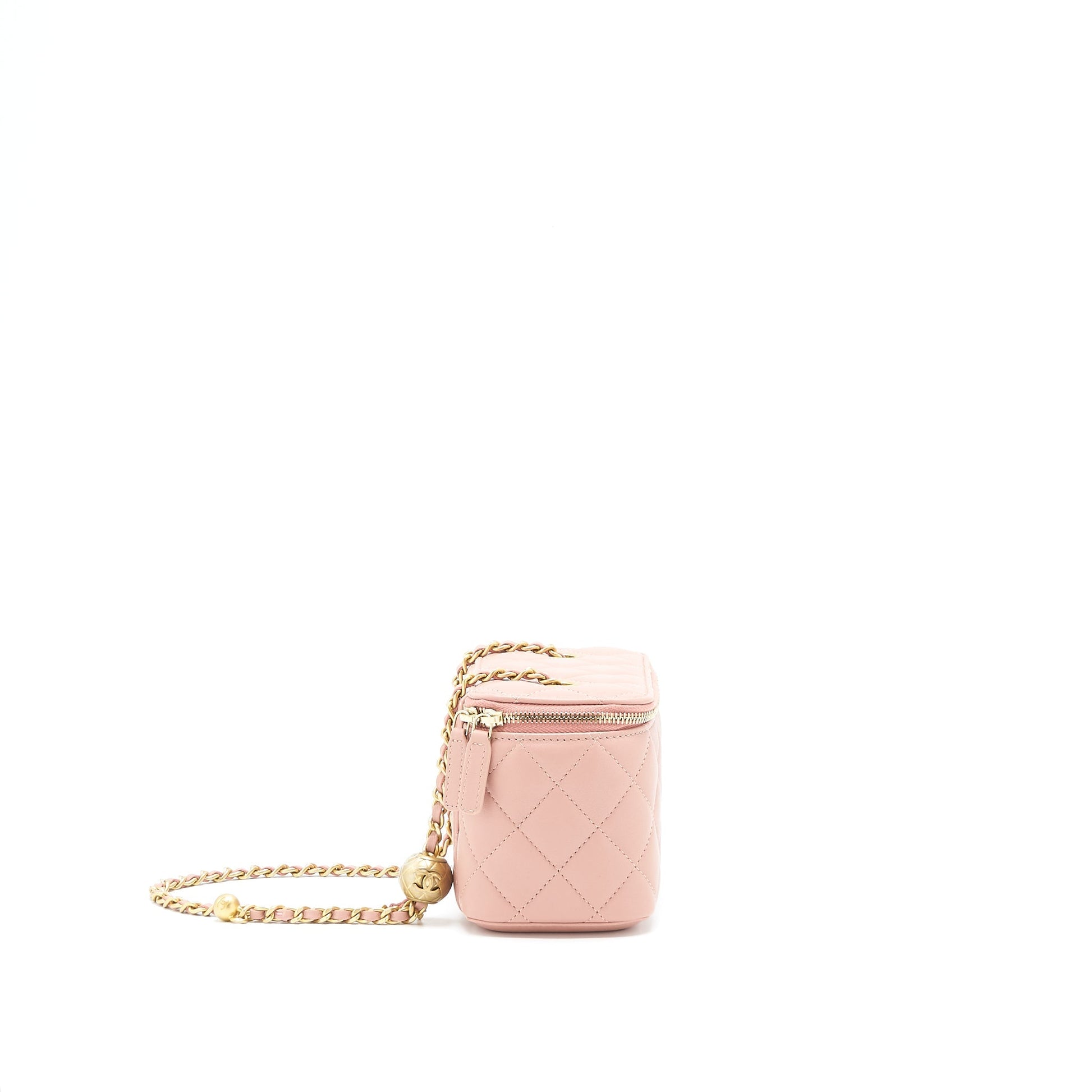 Chanel 21B Pearl Crush Long Vanity dark Pink Handbag