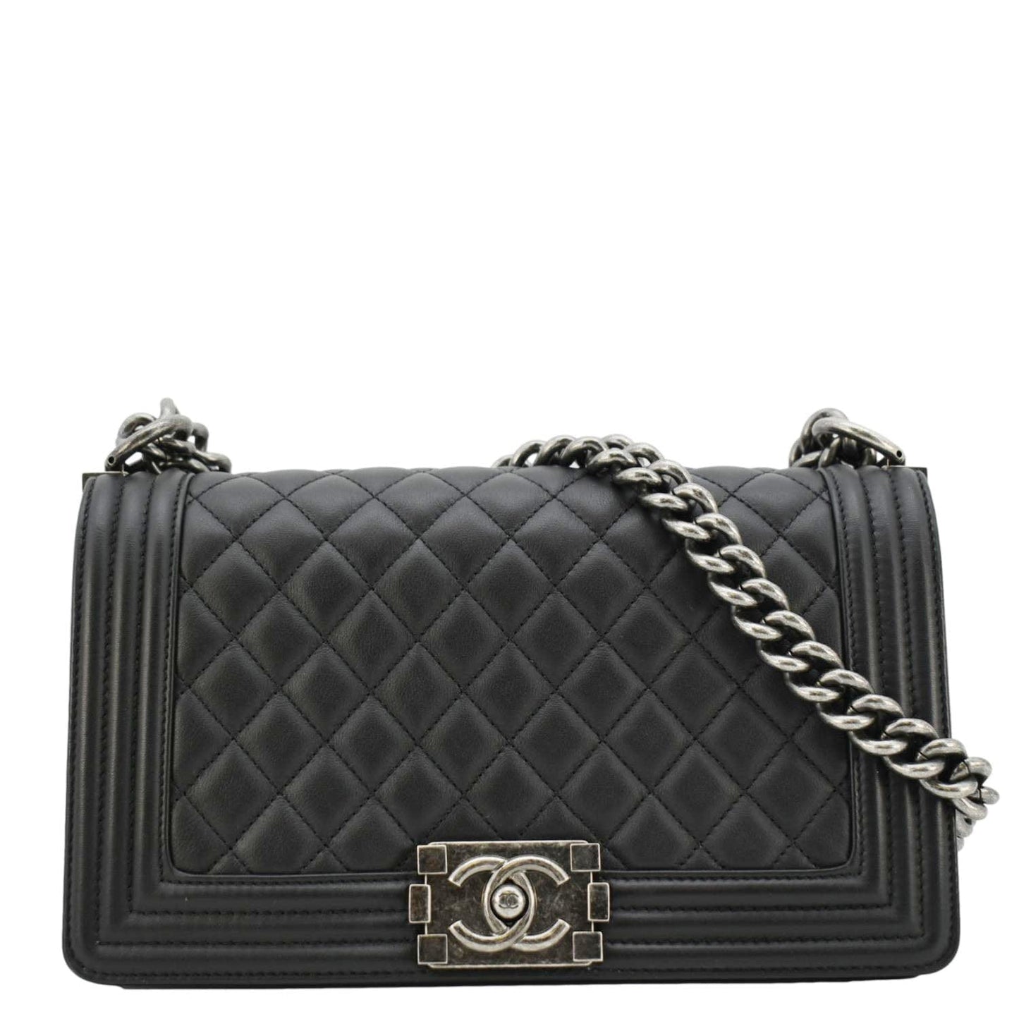 Chanel Boy Flap Quilted Leather Black Travel Bag Bag 3