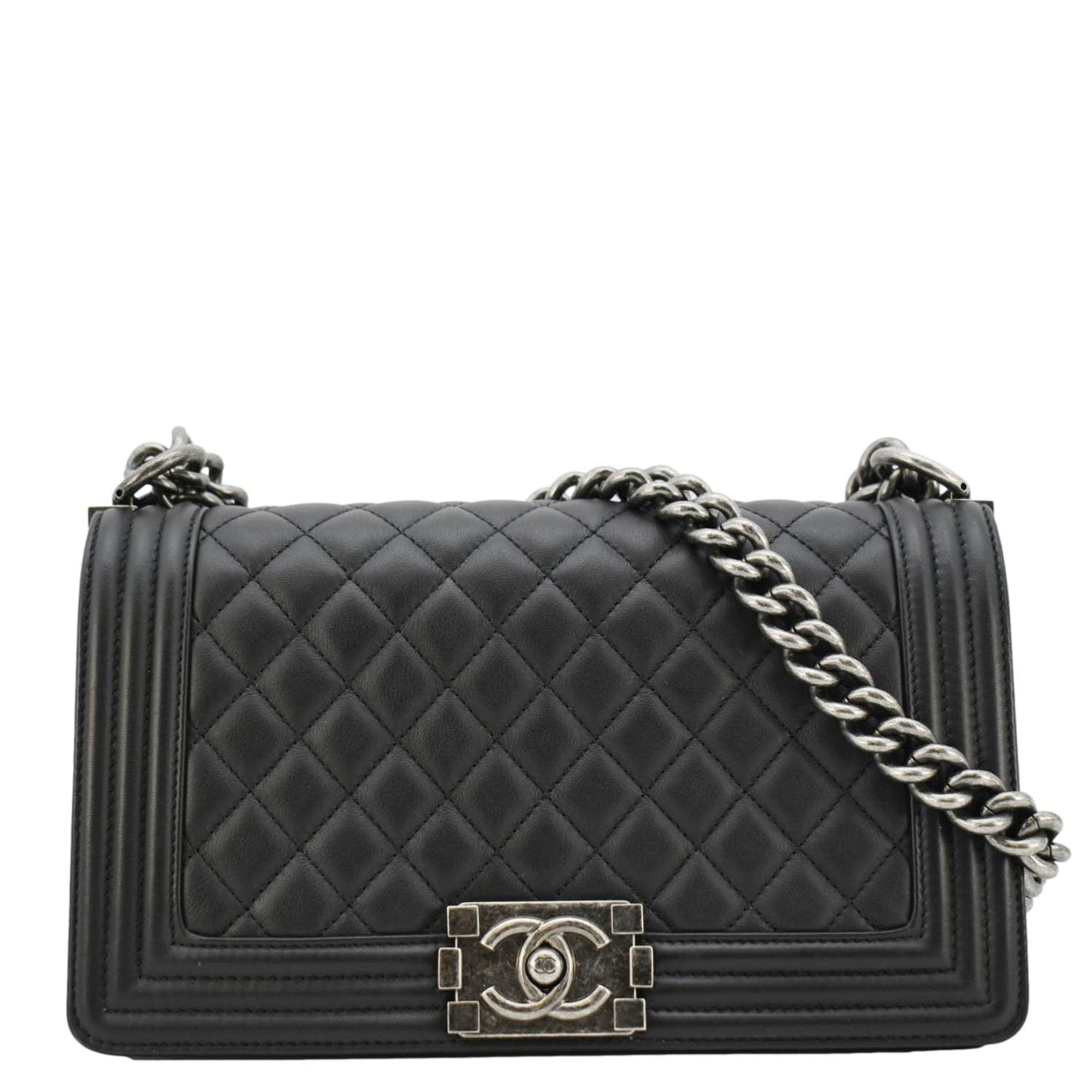 Chanel Boy Flap Quilted Leather Black Travel Bag Bag 3