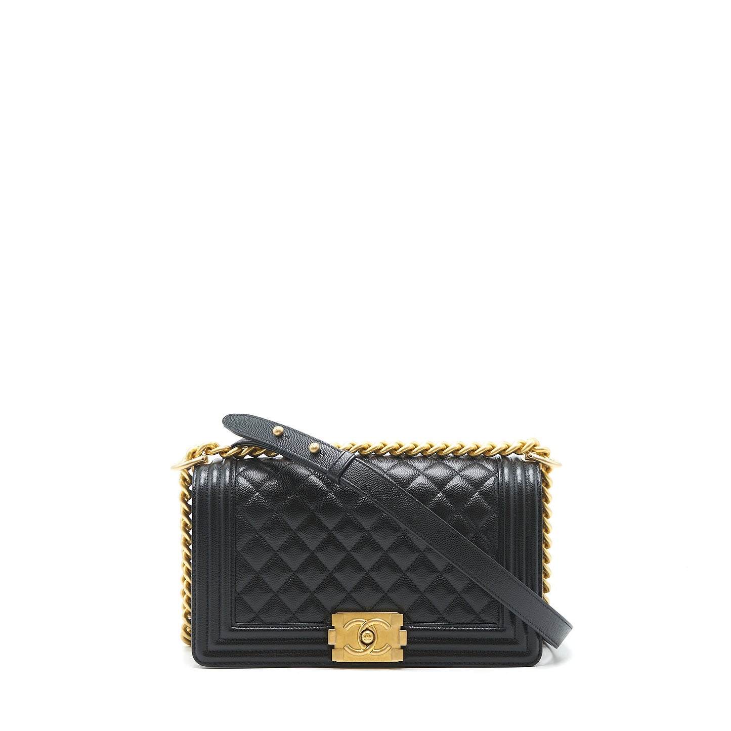 Chanel leboy Caviar GHW Black Handbag