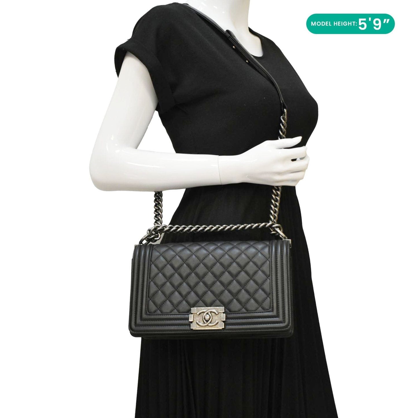 Chanel Boy Flap Quilted Leather Black Travel Bag Bag 3