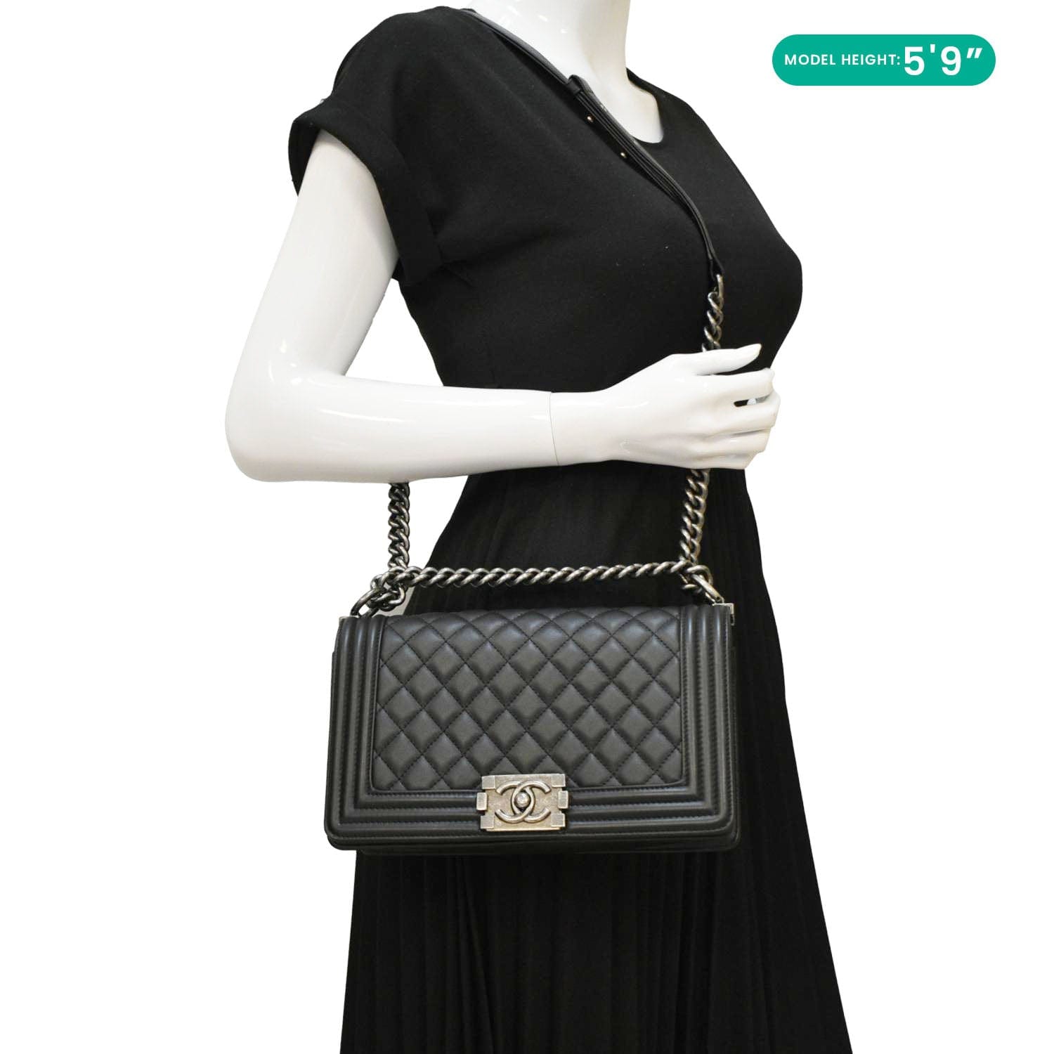 Chanel Boy Flap Quilted Leather Black Travel Bag Bag 3