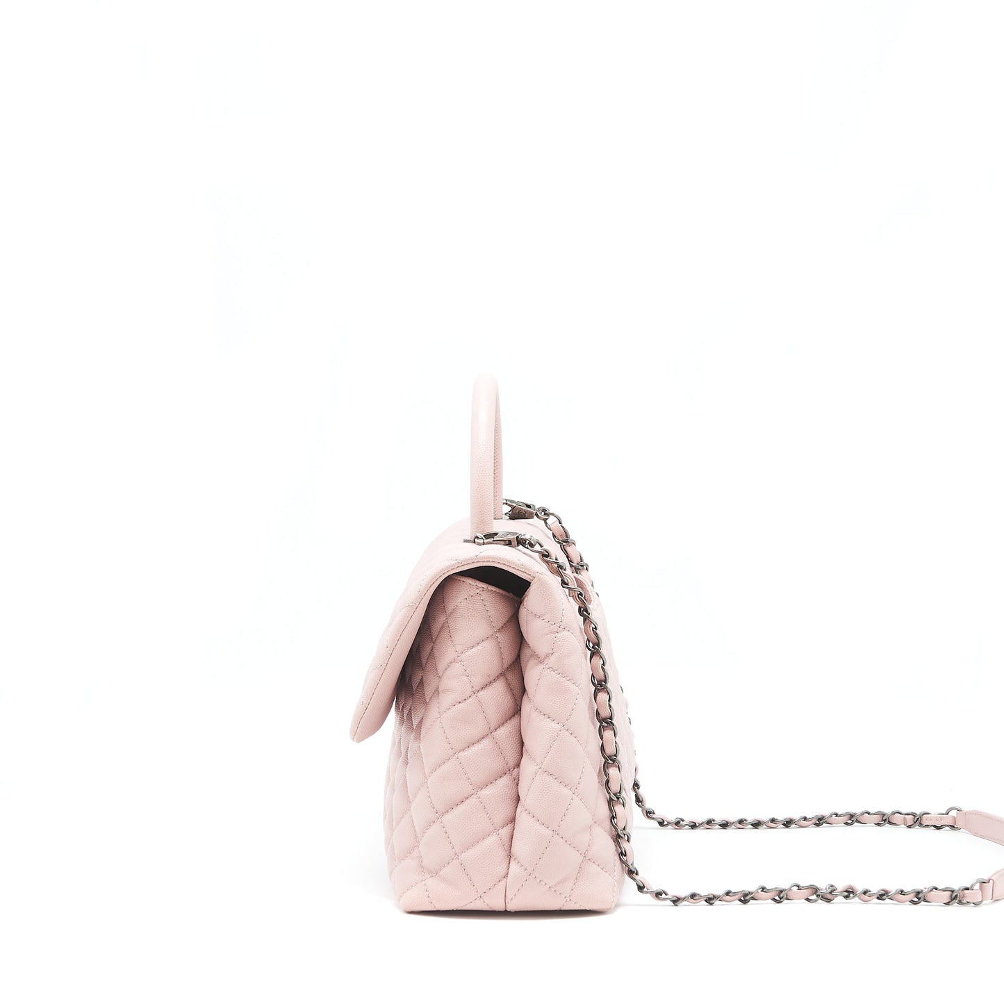 Chanel Coco Handle Flap Caviar Light ruthenium Pink Shoulder Bag