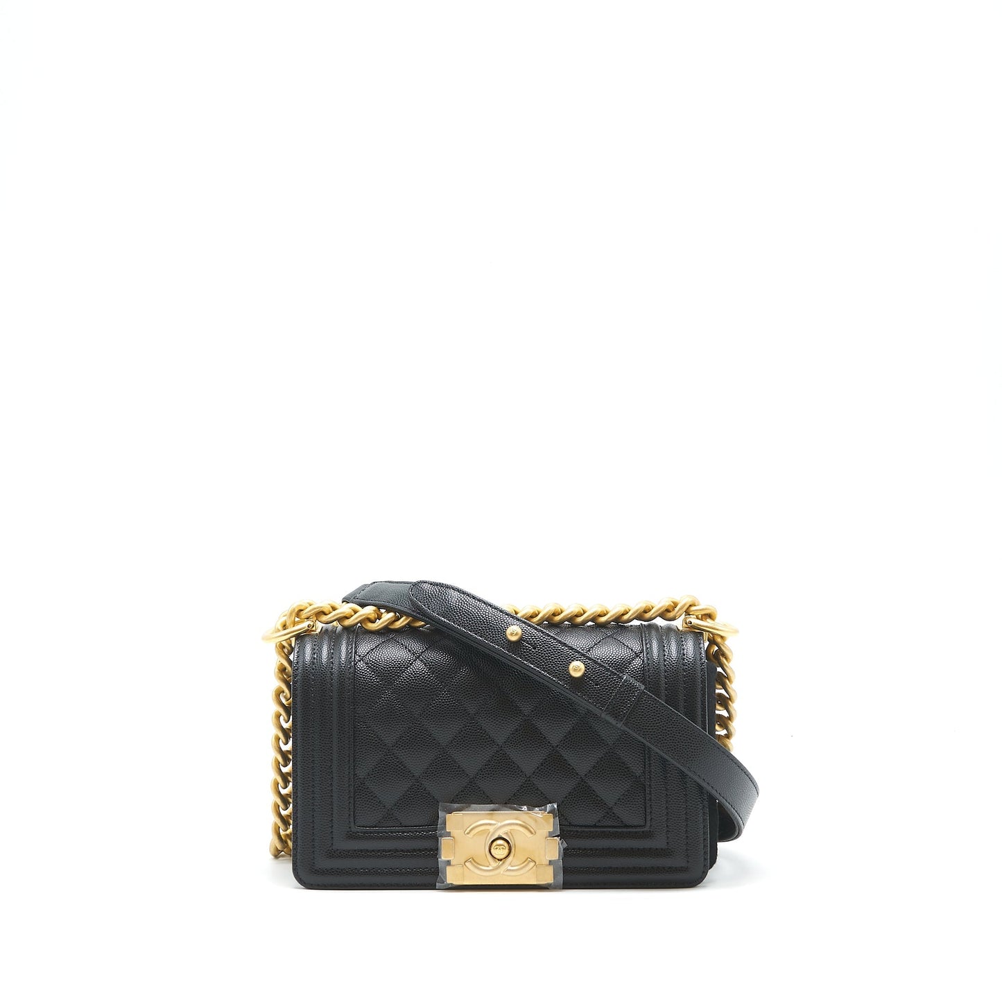 Chanel Boy Caviar GHW microchip Black Small Handbag