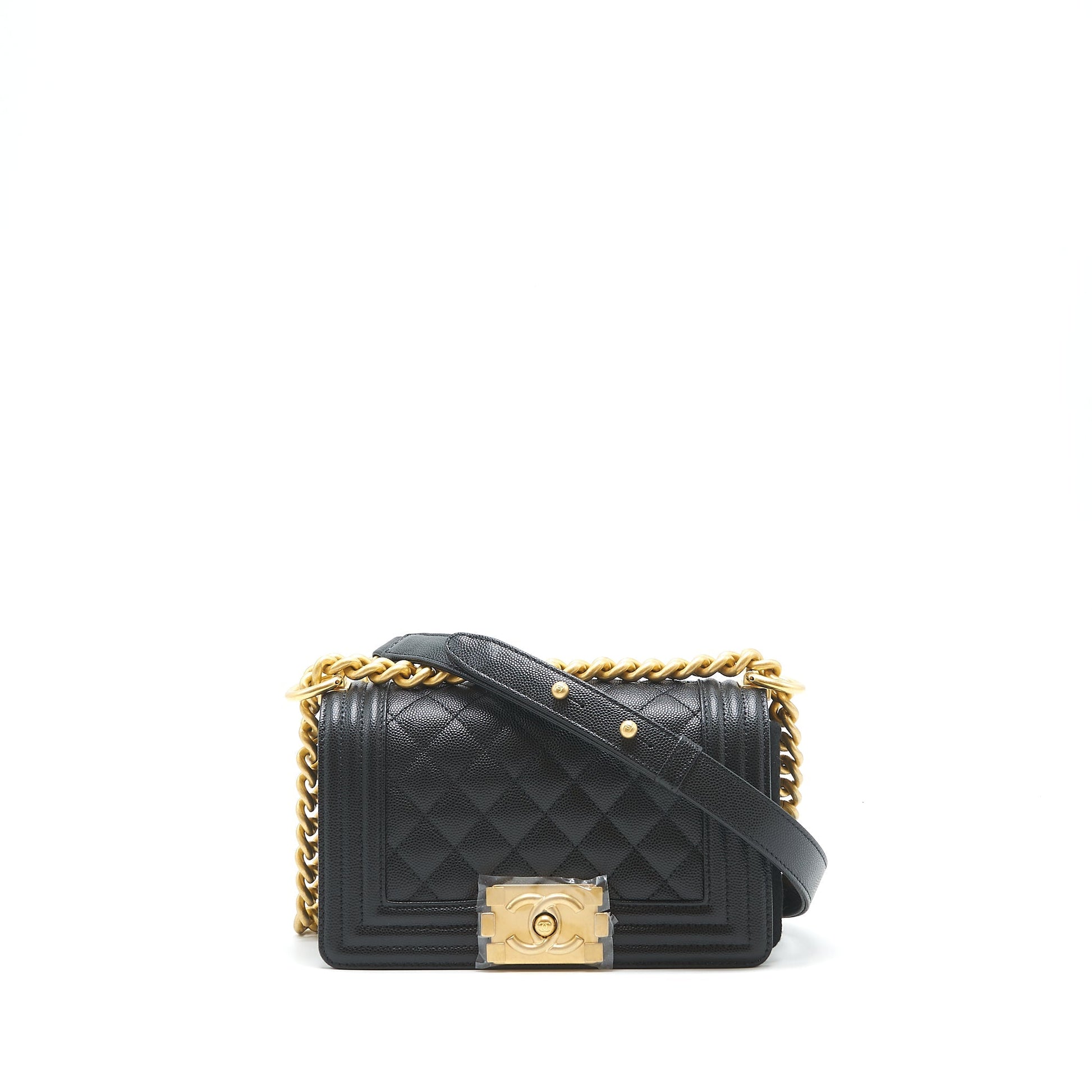 Chanel Boy Caviar GHW microchip Black Small Handbag