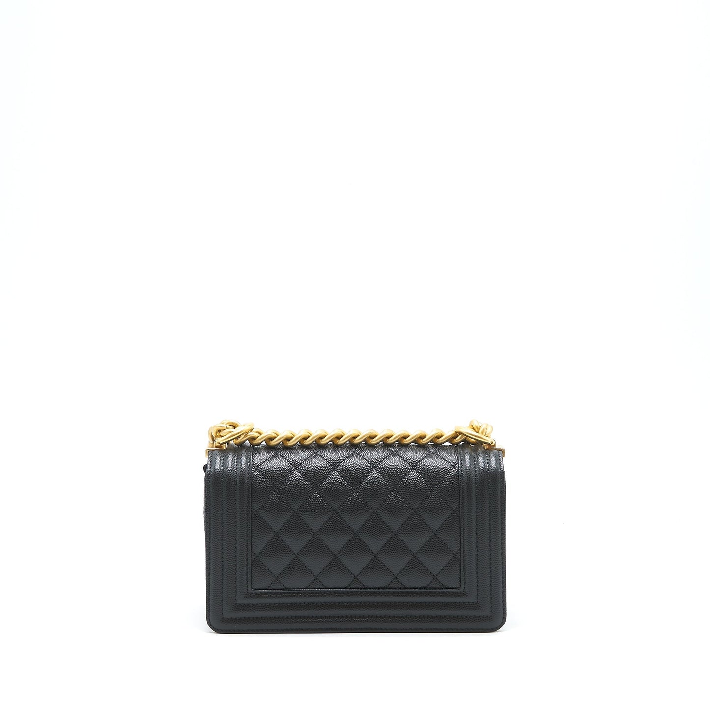 Chanel Boy Caviar GHW microchip Black Small Handbag