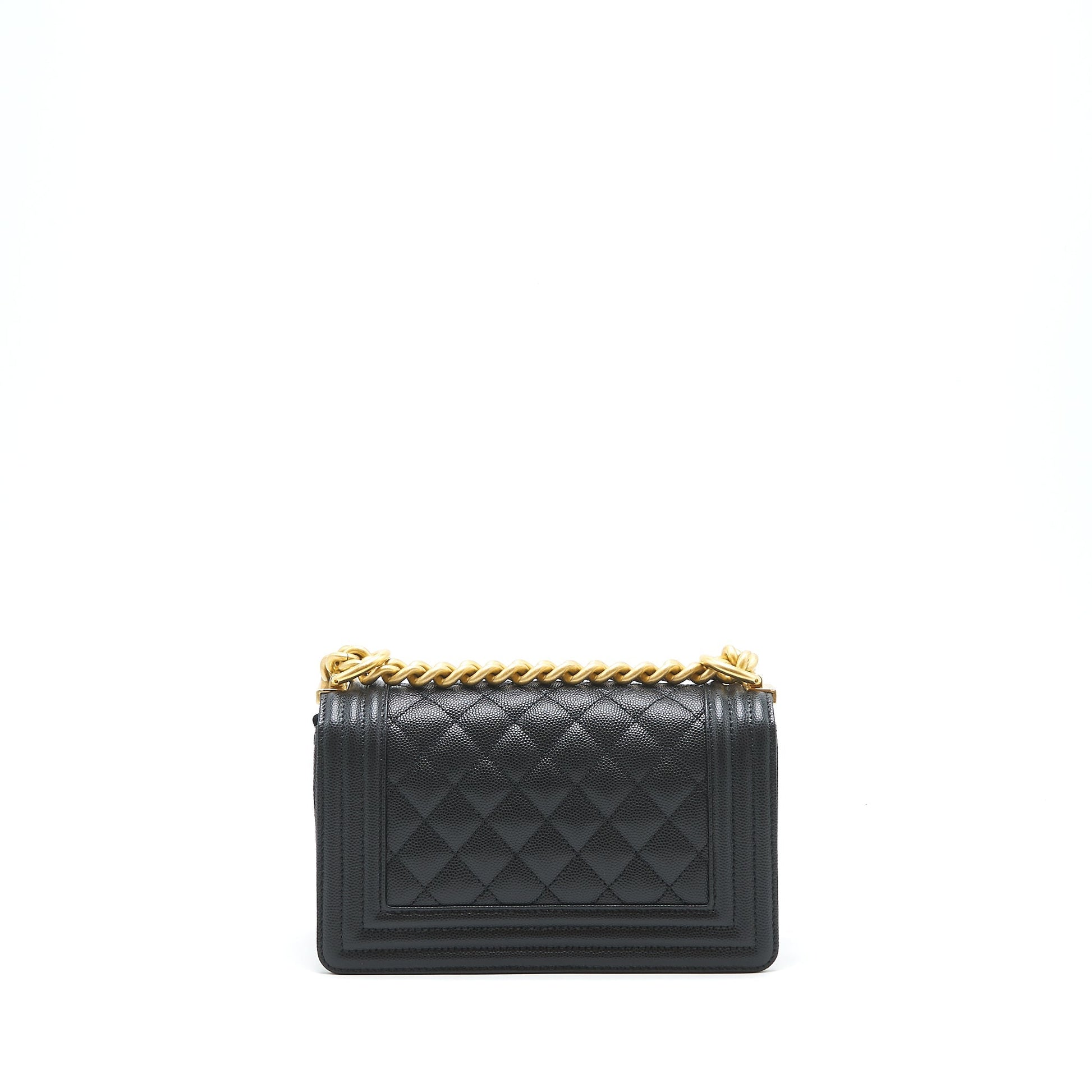 Chanel Boy Caviar GHW microchip Black Small Handbag