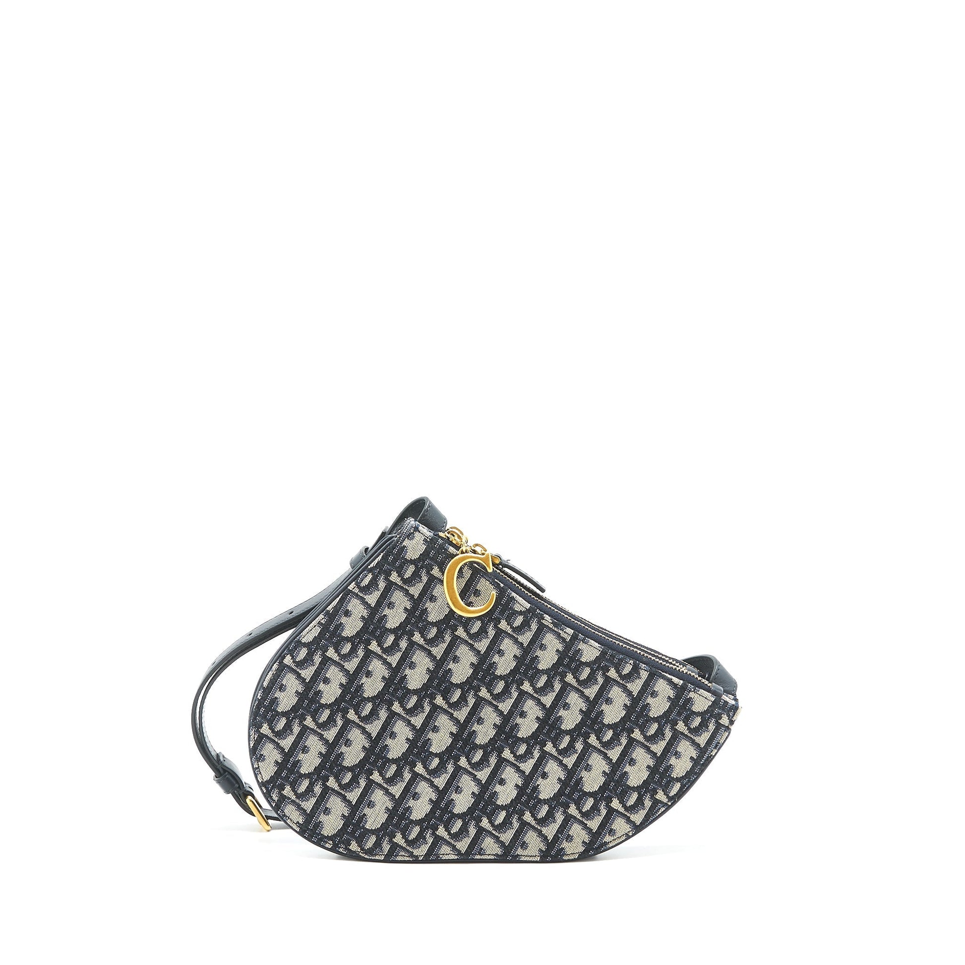 Dior Saddle Trio Crossbody Pouch Oblique Handbag Blue Crossbody Bag