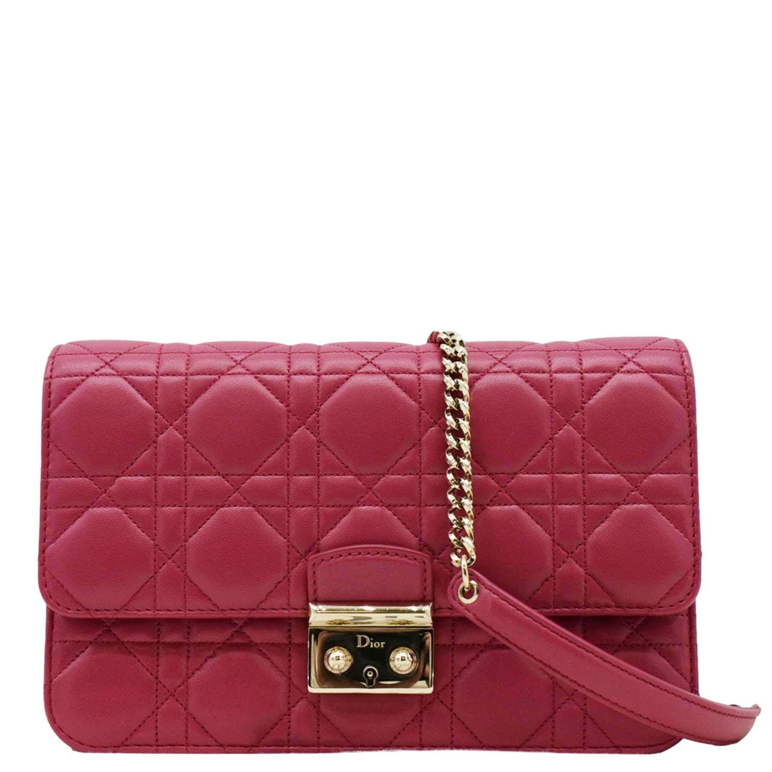 Dior Miss Promenade Cannage Crossbody Bag Fuchsia Leather Quilted