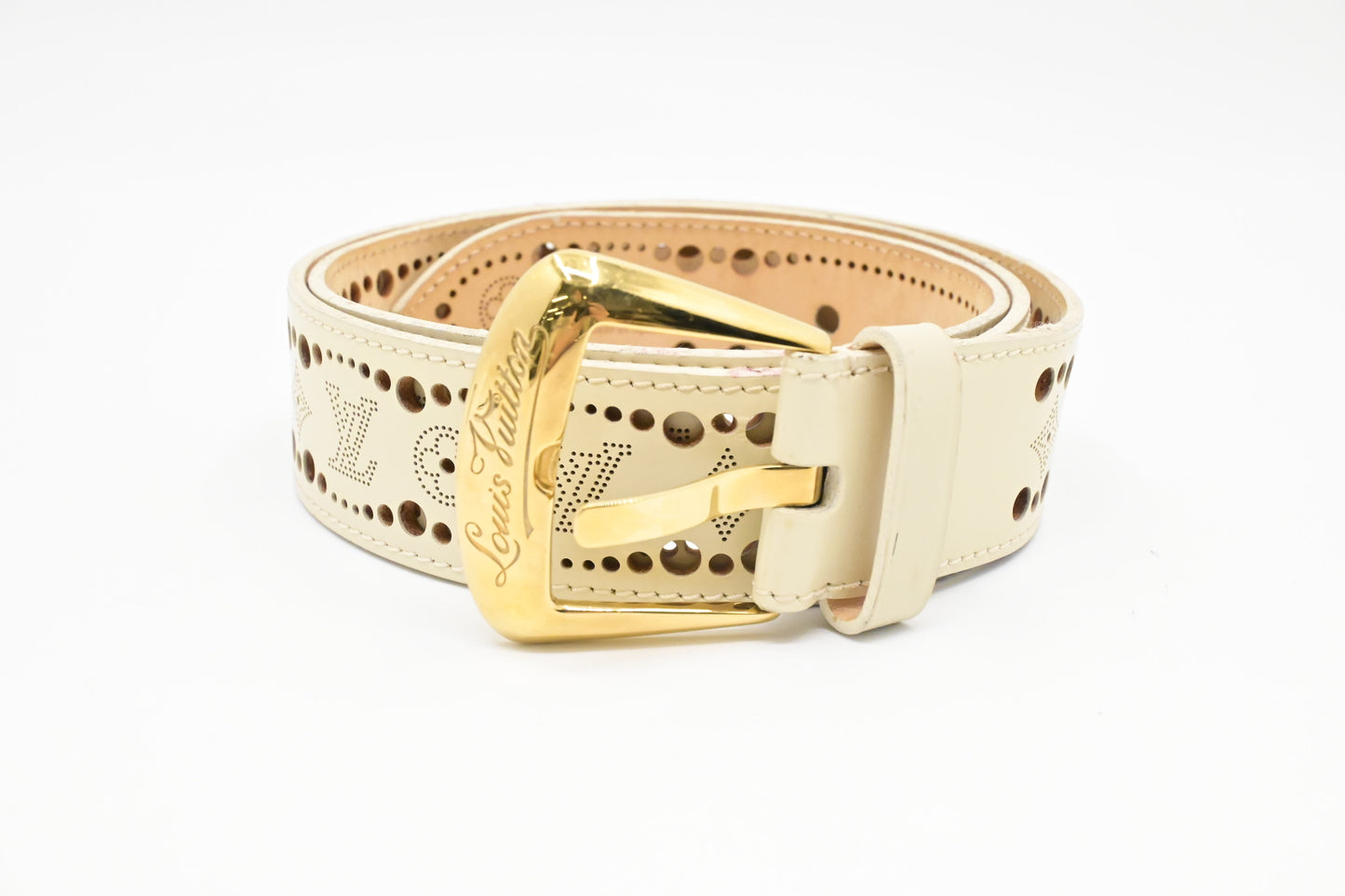Louis Vuitton Phoenix Belt Cream Mahina Leather