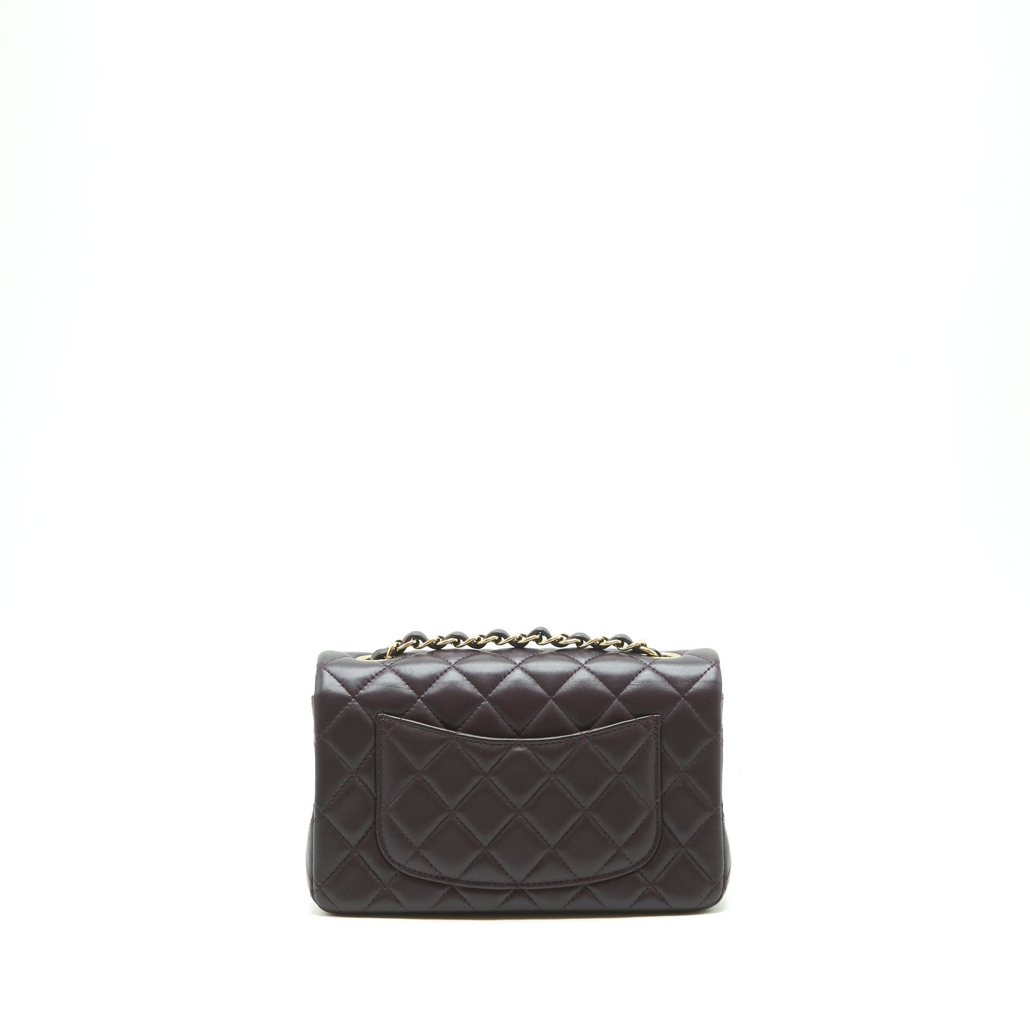 Chanel rectangular Flap lambskin 16B Dark Purple Shoulder Bag