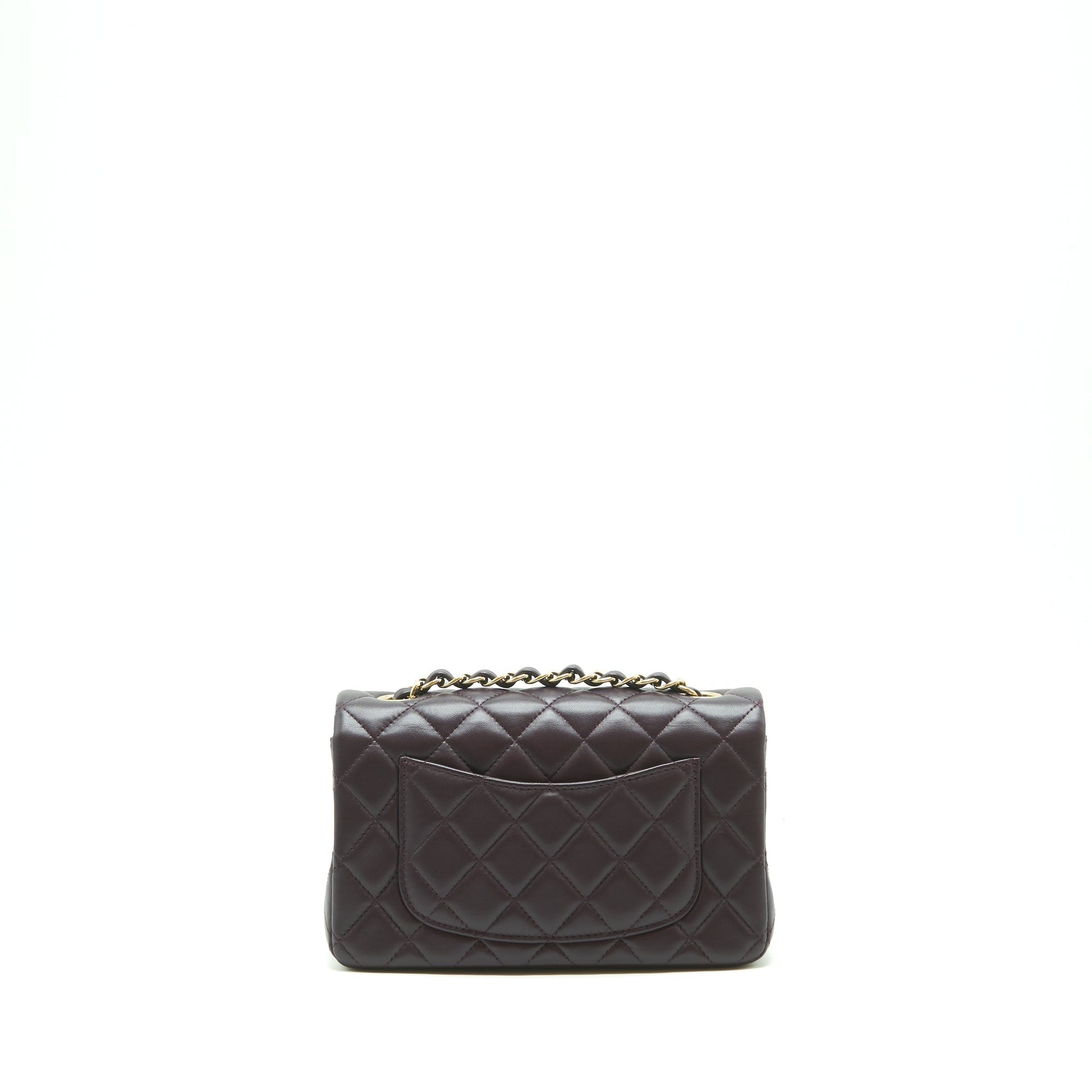Chanel rectangular Flap lambskin 16B Dark Purple Shoulder Bag
