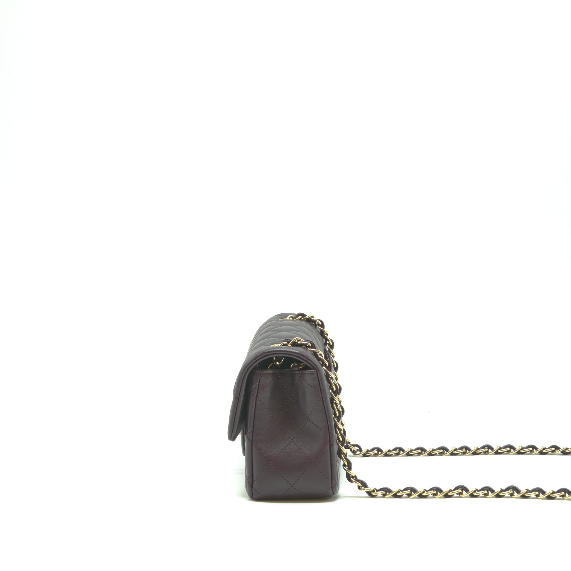 Chanel rectangular Flap lambskin 16B Dark Purple Shoulder Bag