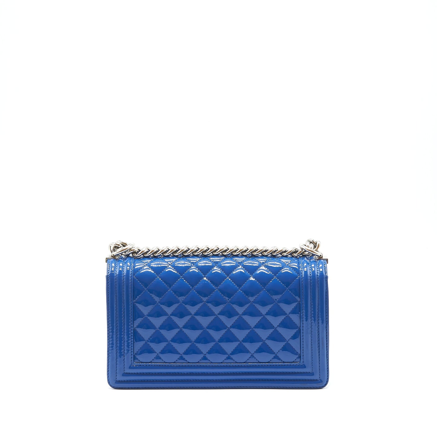 Chanel Boy Patent Electric HW Blue Leather Handbag