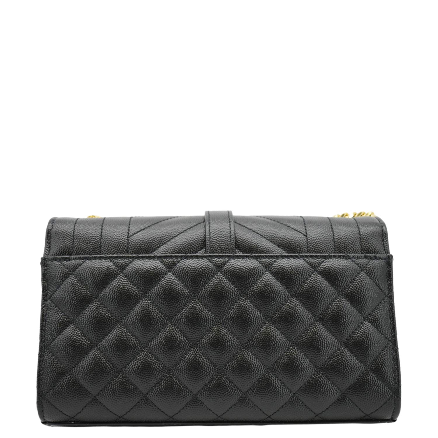YSL Saint Laurent Envelope Crossbody Bag Leather Black Small