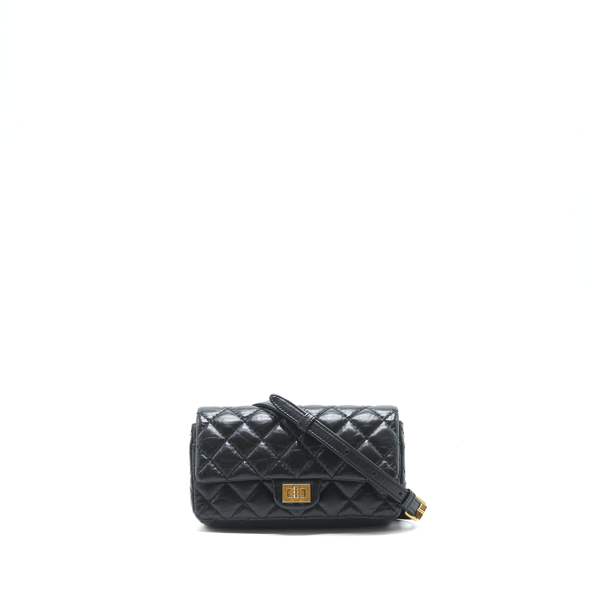 Chanel 2.55 Reissue waist Belt GHW Black Black Shw