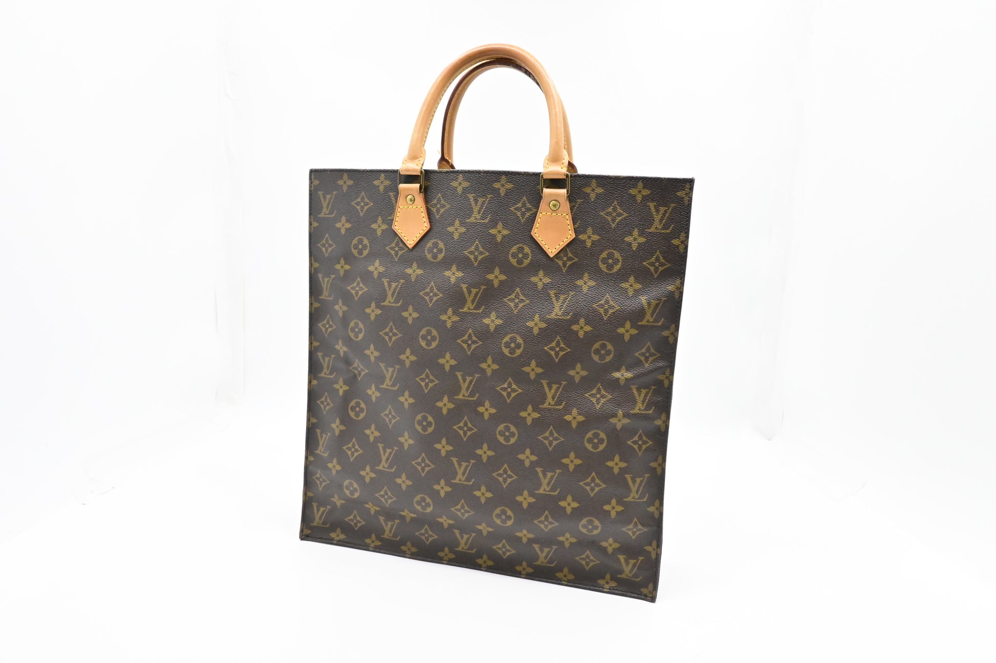 Louis Vuitton Sac Plat Monogram Canvas Handbag Canvas 2