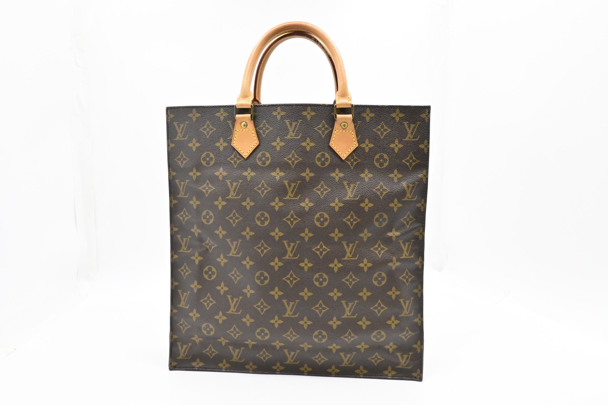 Louis Vuitton Sac Plat Monogram Canvas Handbag Canvas 2