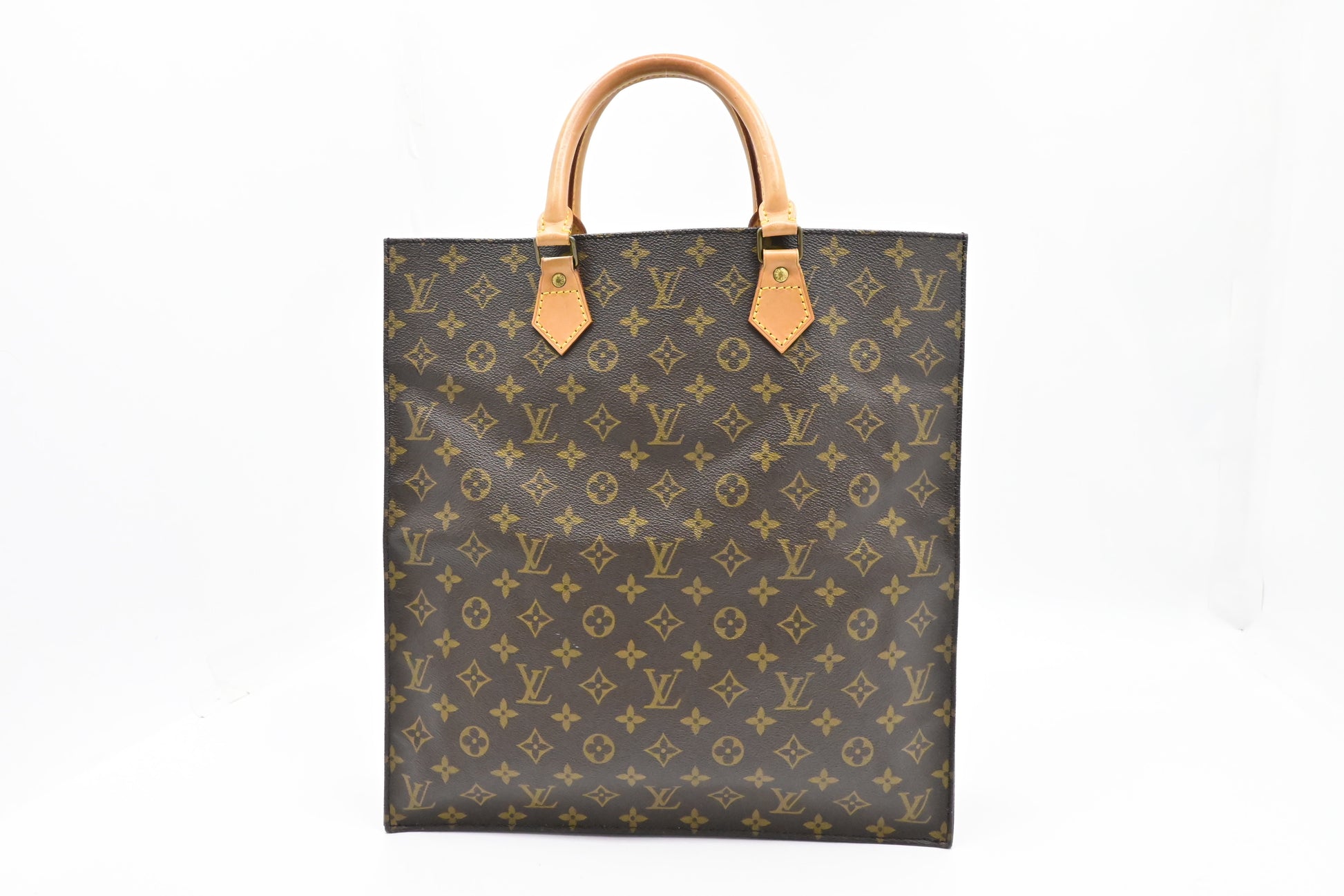 Louis Vuitton Sac Plat Monogram Canvas Handbag Canvas 2
