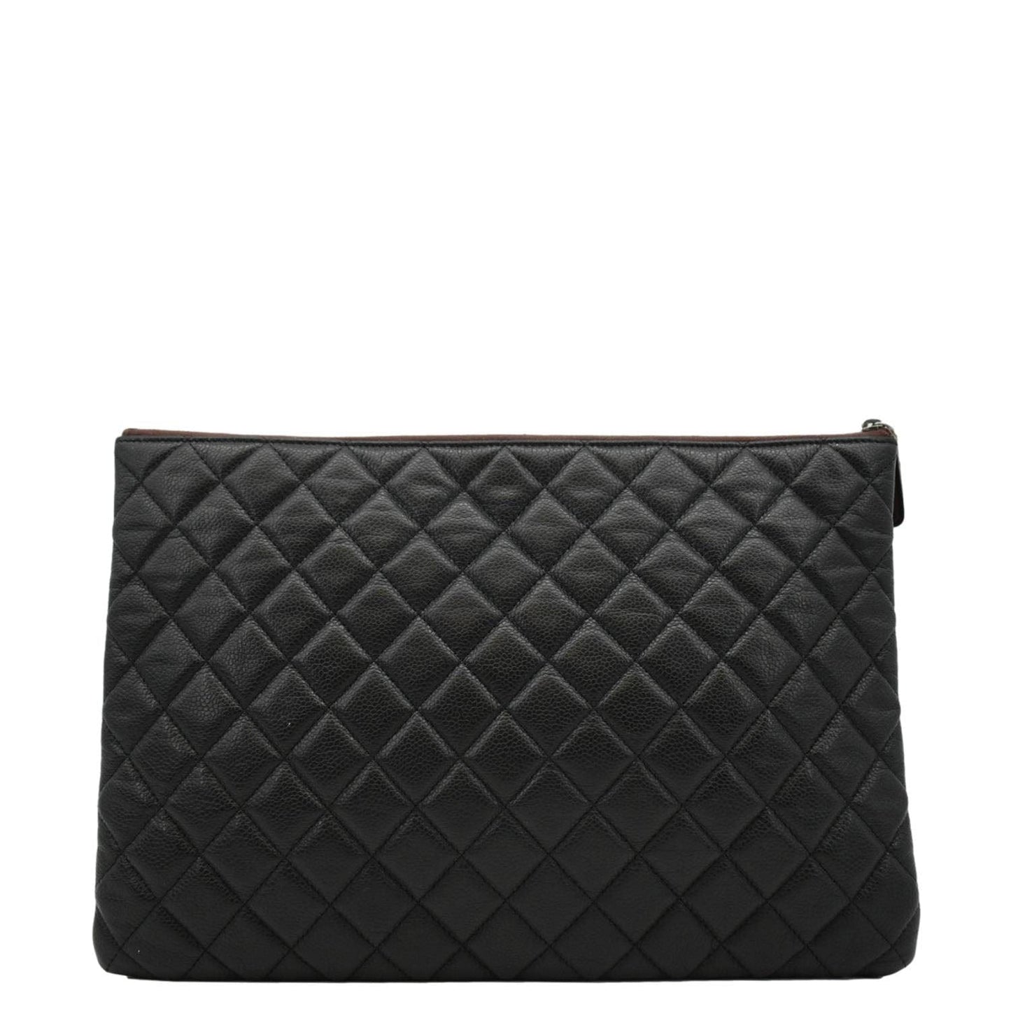 Chanel Classic O- Caviar Zip Leather Black Travel Bag Zip Pouch