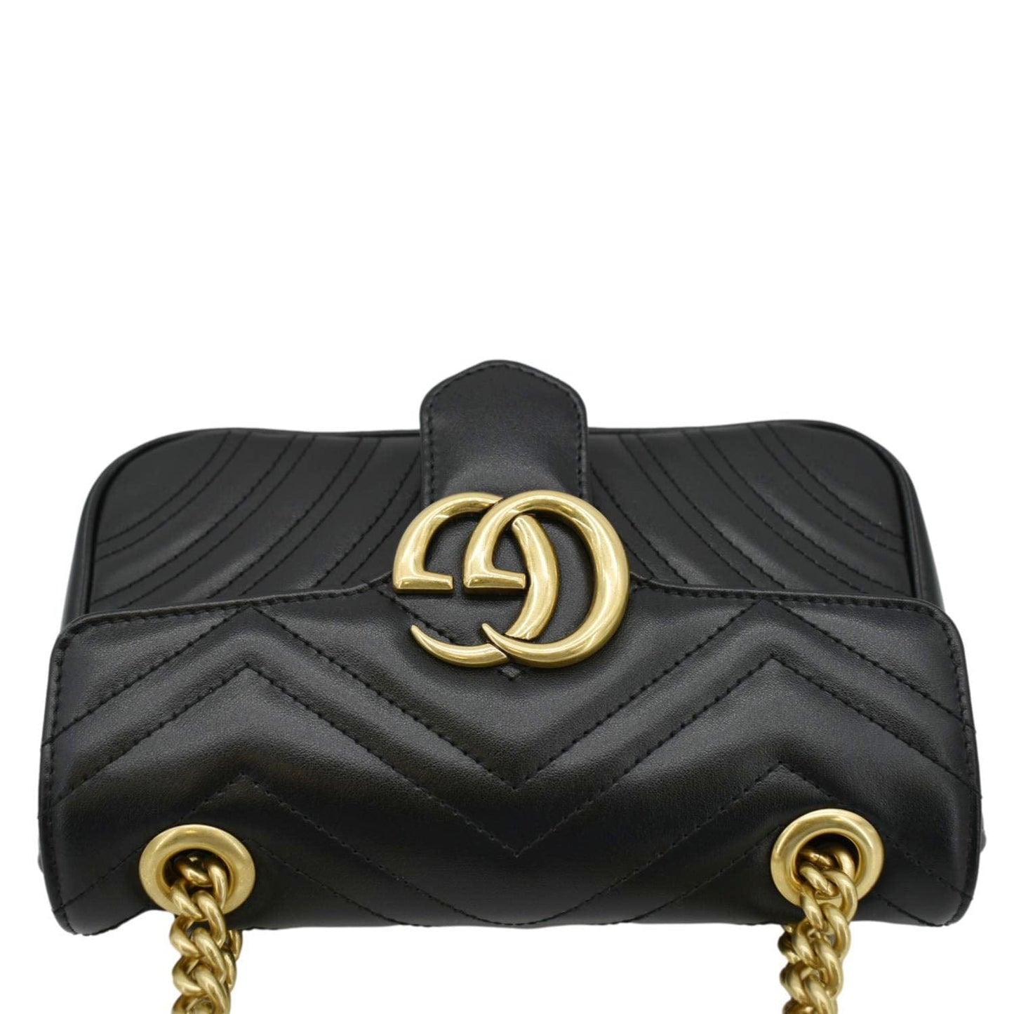 Gucci Marmont Shoulder Bag Leather Black Black 446744