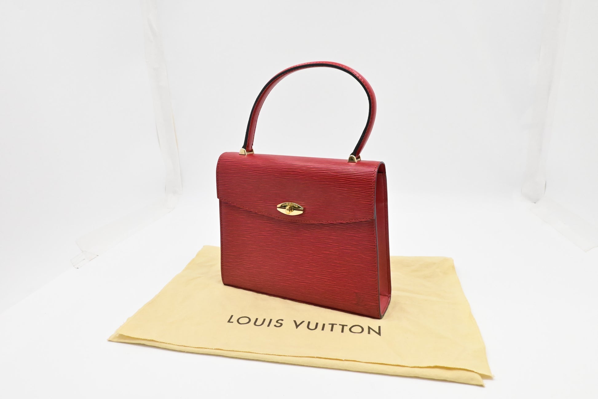 Louis Vuitton Malesherbes Epi Leather Red Handbag