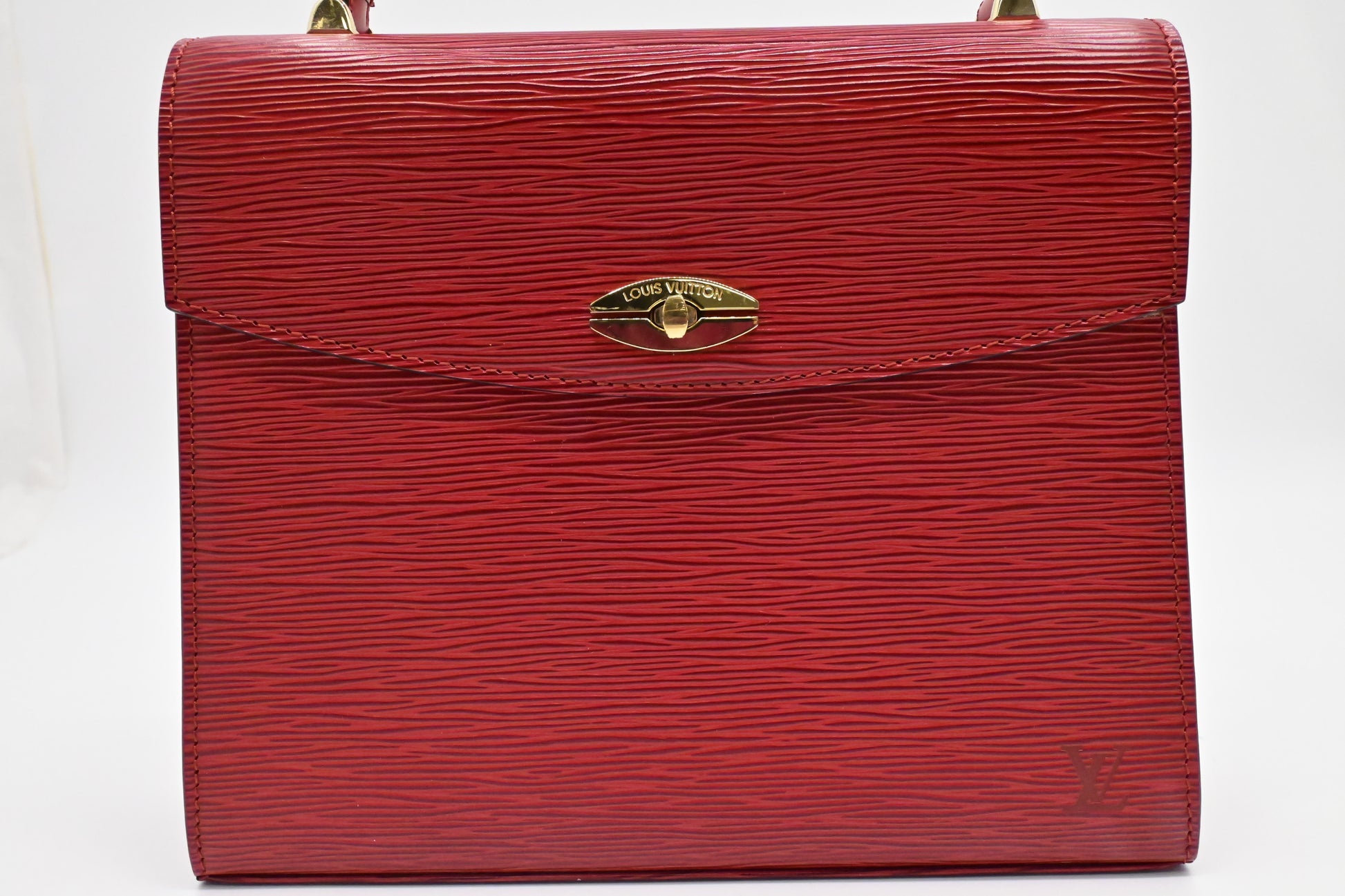 Louis Vuitton Malesherbes Epi Leather Red Handbag