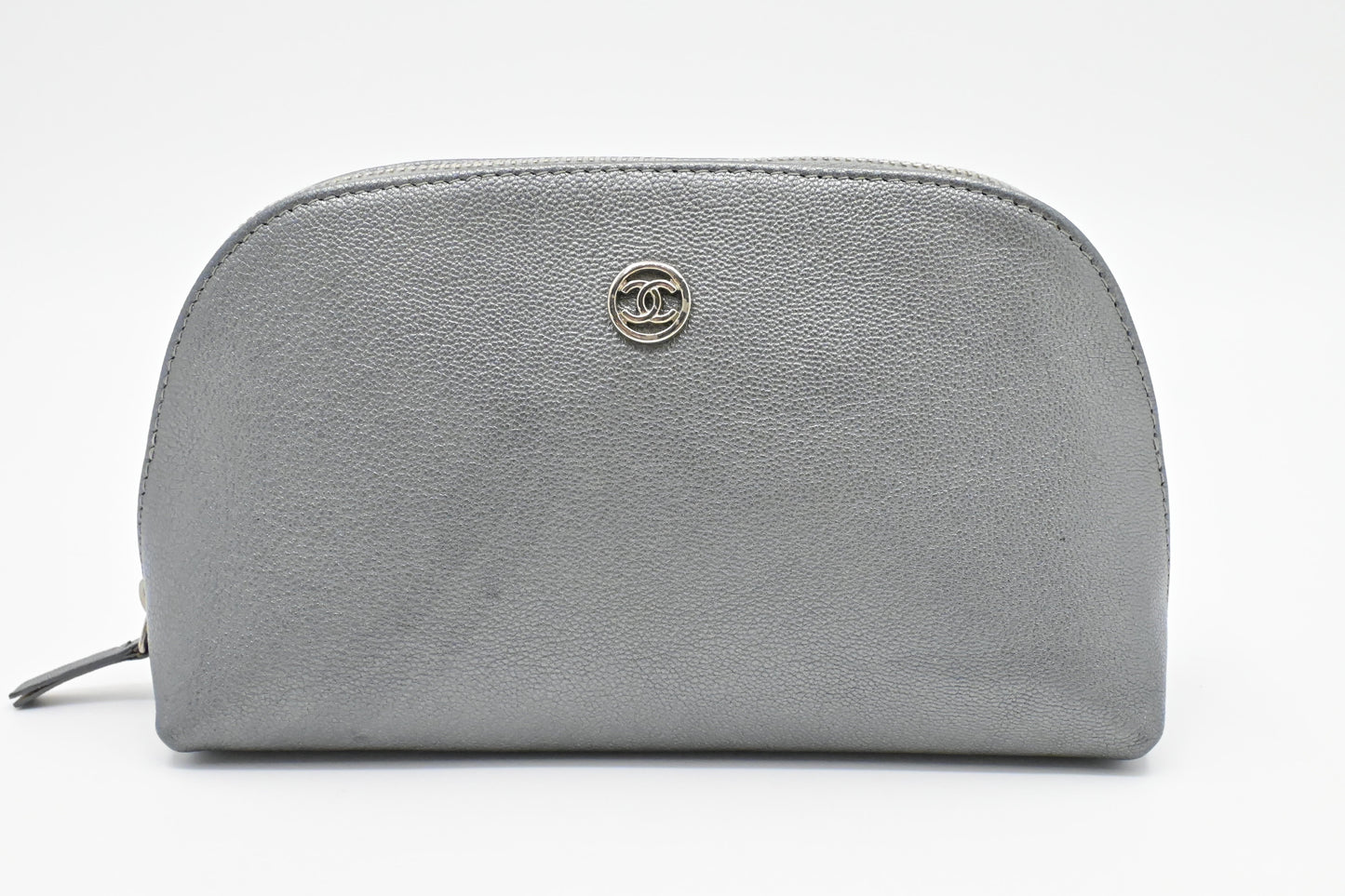 Chanel Grey Leather Handbag