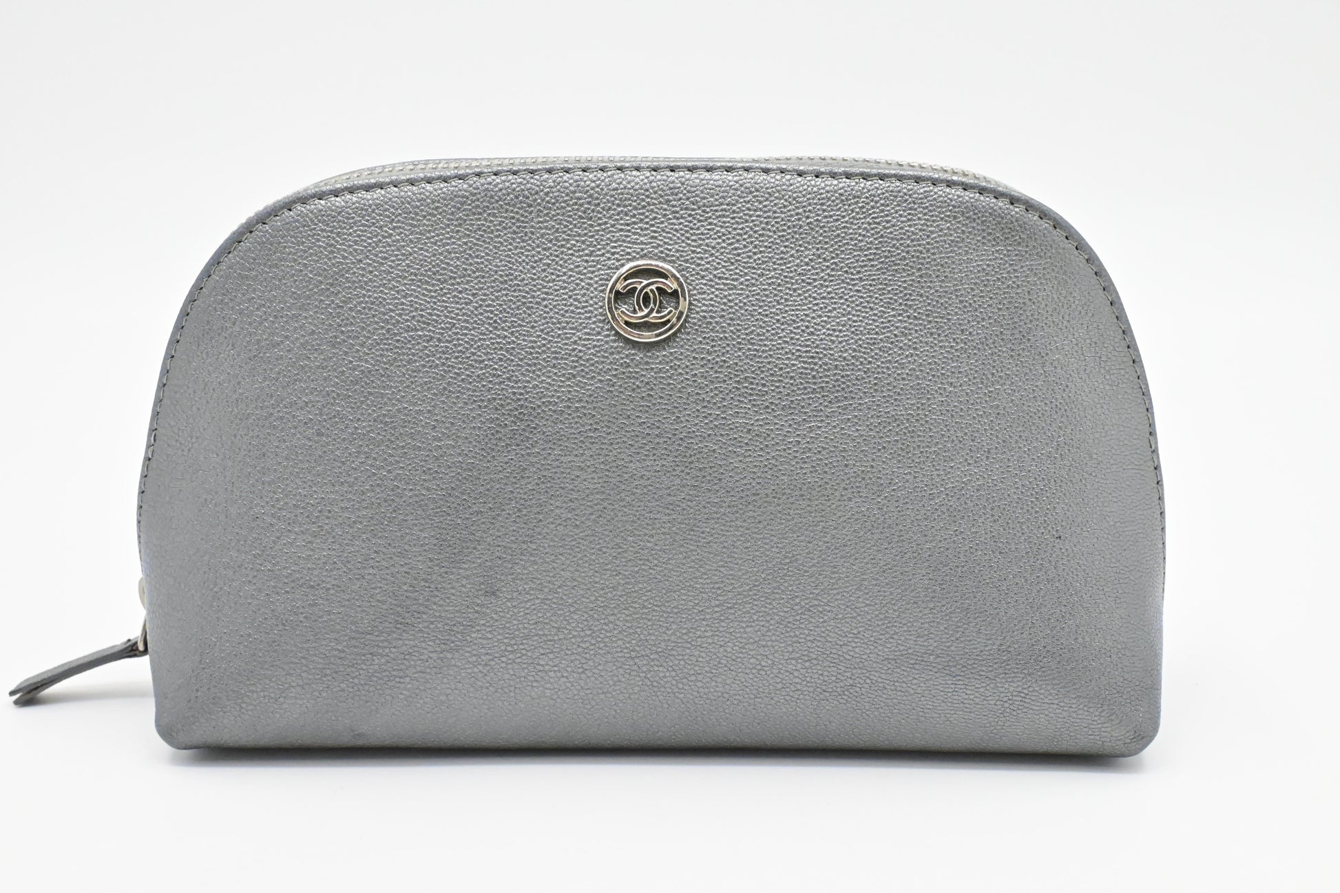Chanel Grey Leather Handbag