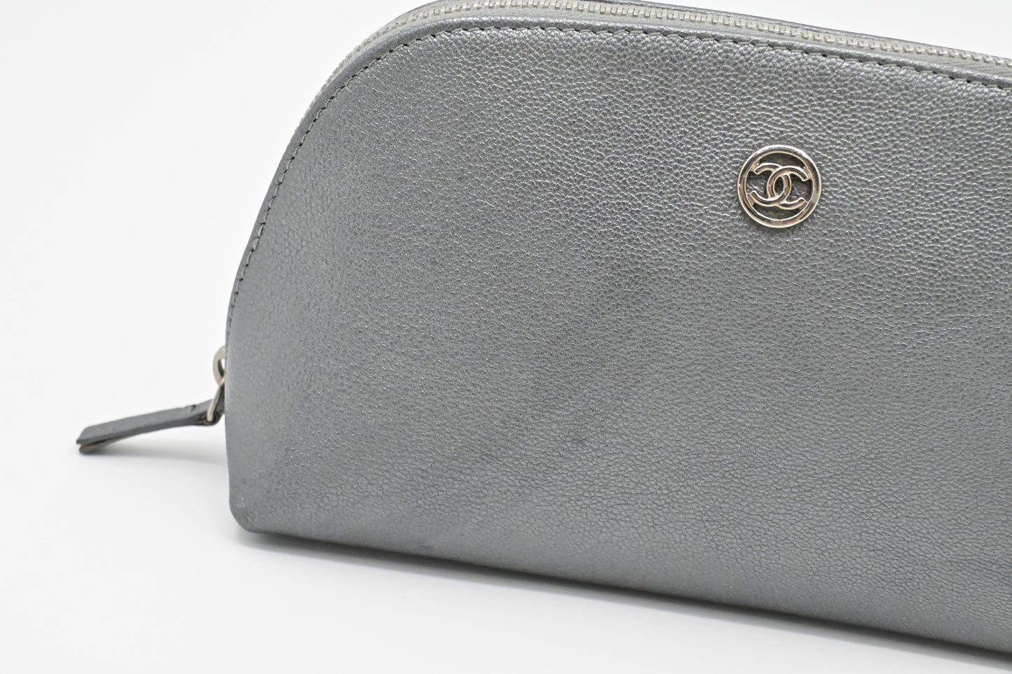 Chanel Grey Leather Handbag