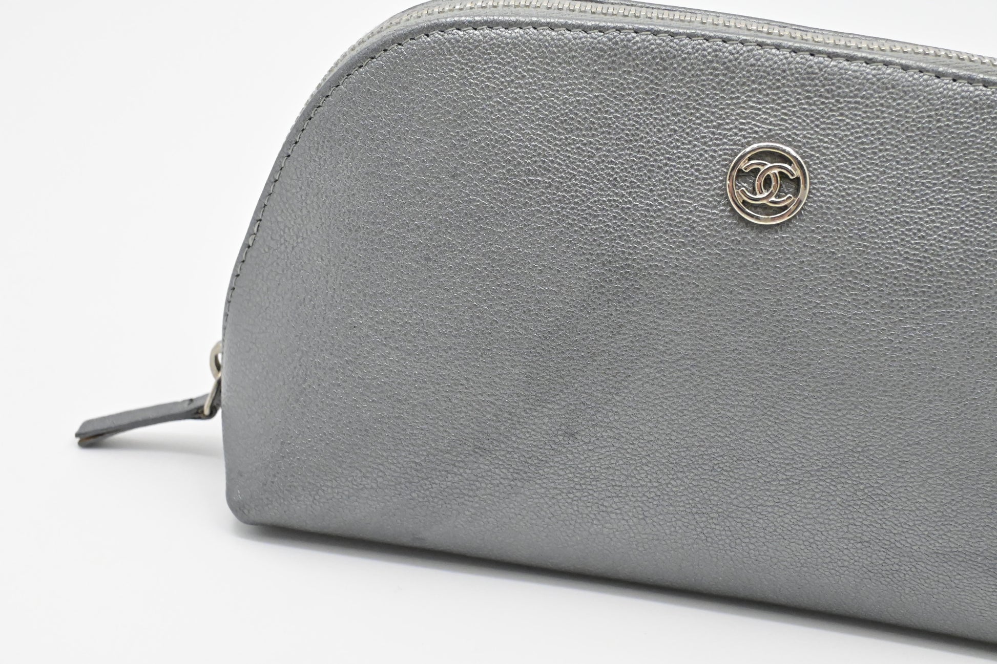 Chanel Grey Leather Handbag