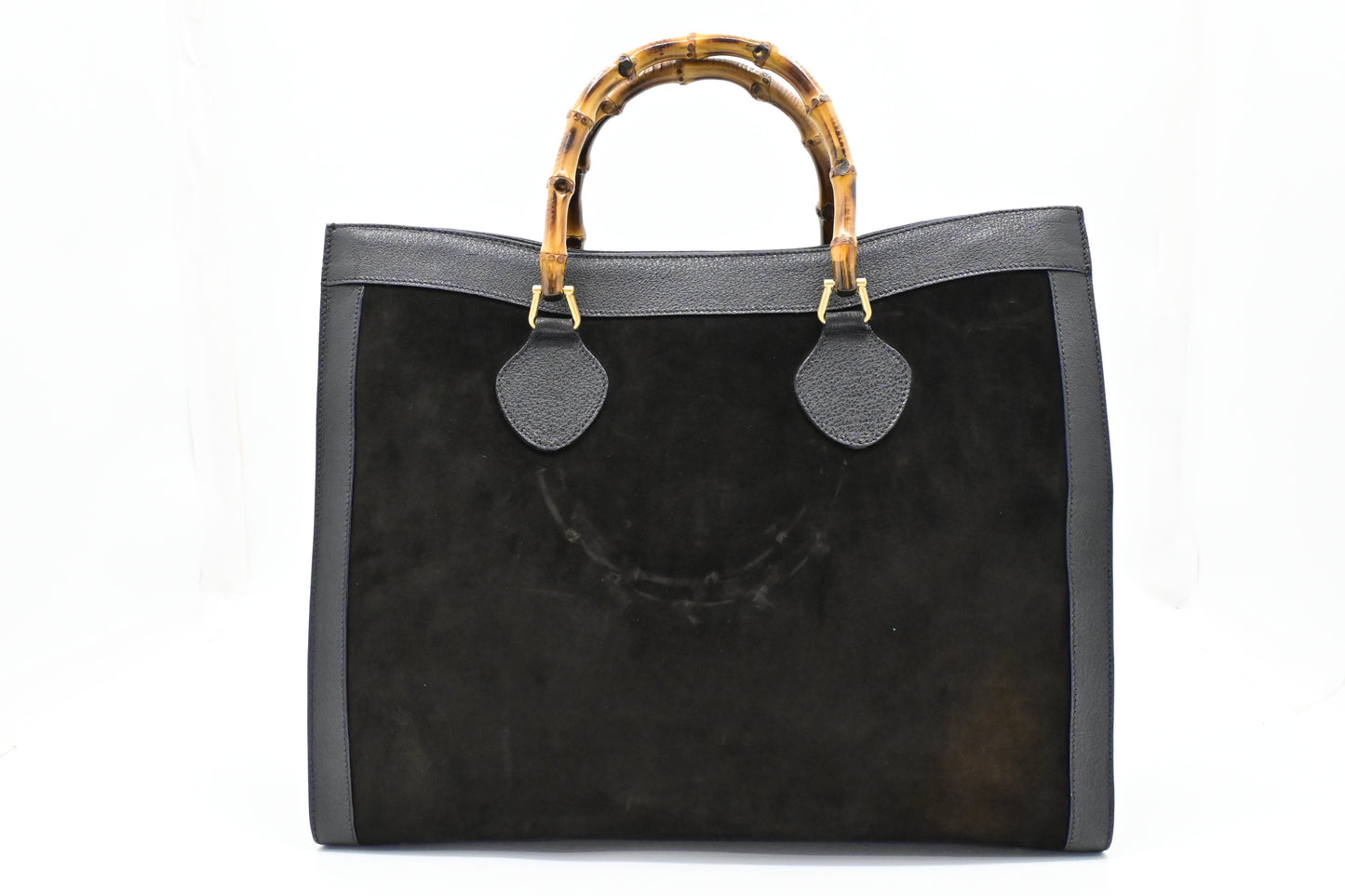 Gucci Diana Leather Suede Black Large Tote Bag