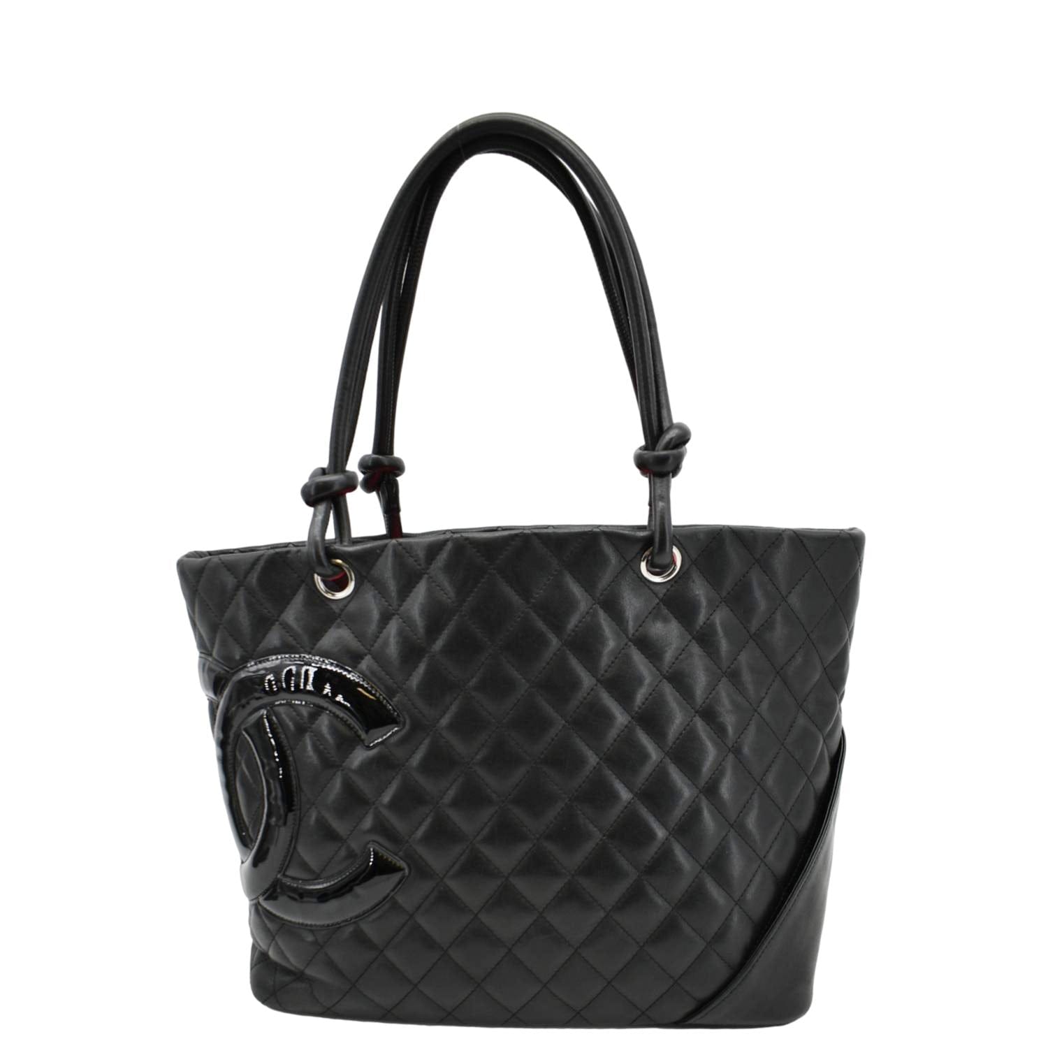 Chanel Cambon Ligne Quilted Leather Black Travel Bag