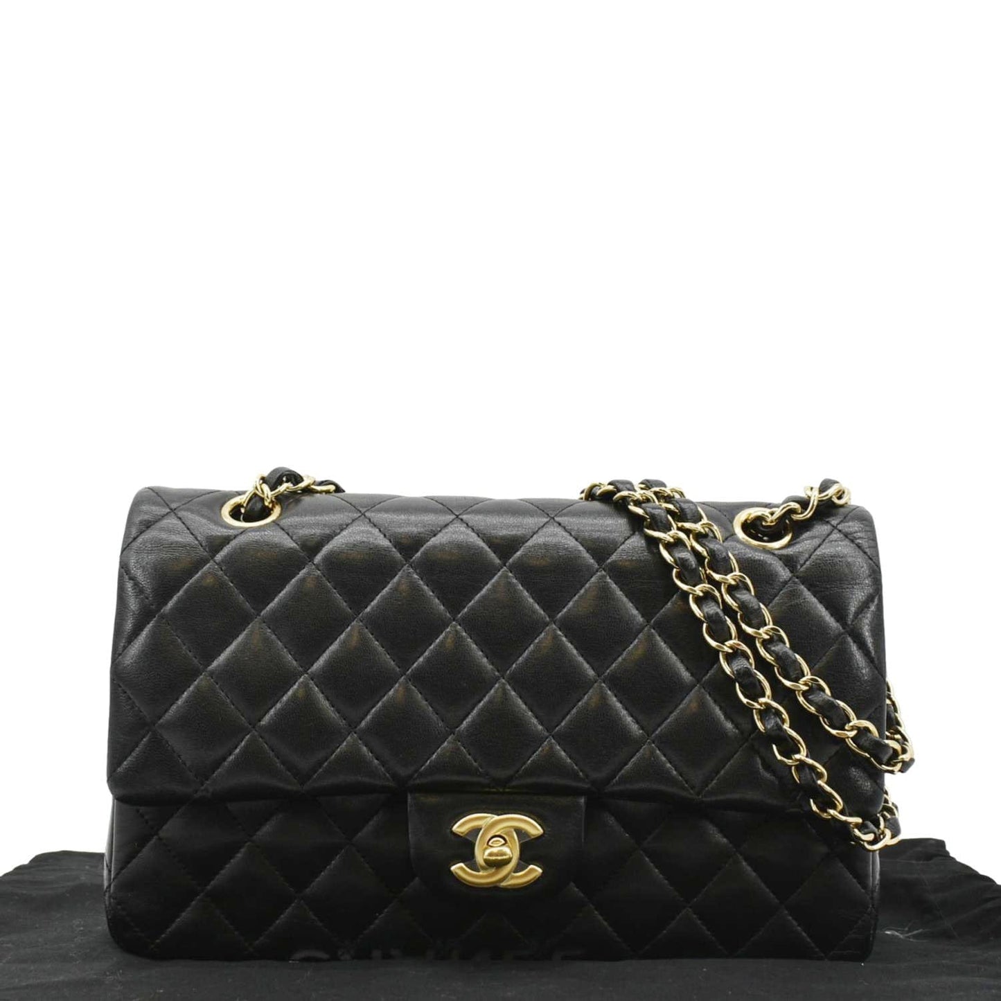 Chanel Classic Double Flap Quilted Leather Black Travel Bag 4