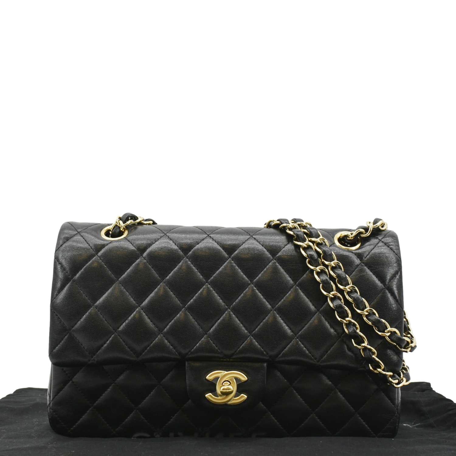 Chanel Classic Double Flap Quilted Leather Black Travel Bag 4