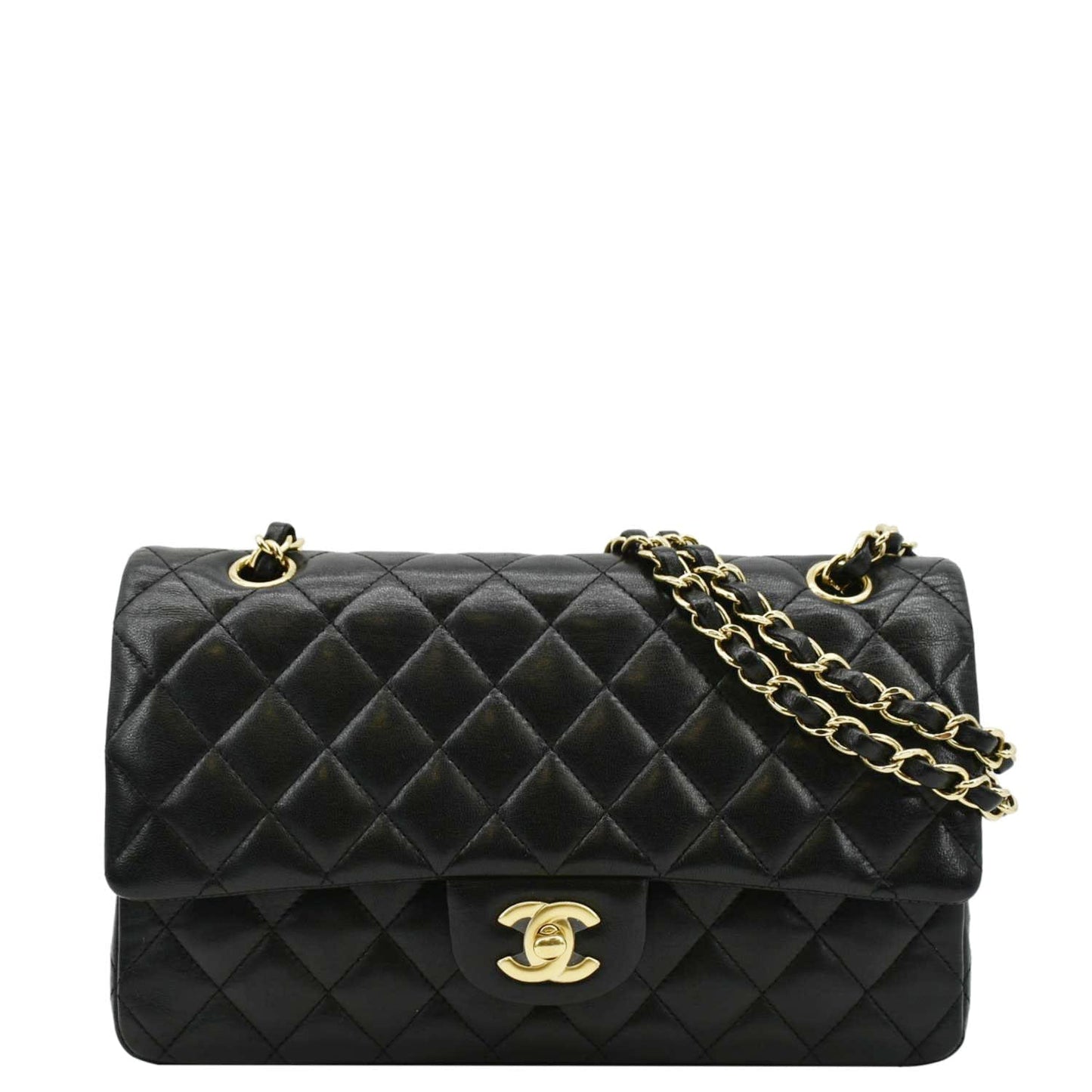 Chanel Classic Double Flap Quilted Leather Black Travel Bag 4