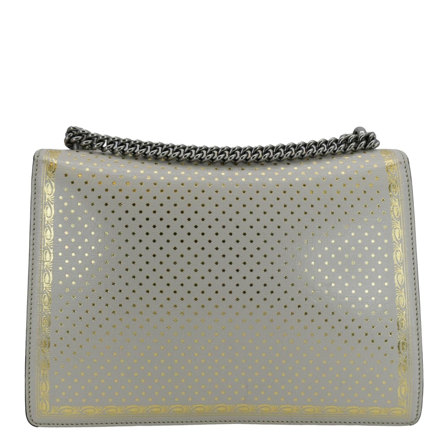 Gucci Sega Dionysus Guccy Stars Shoulder Bag Leather White