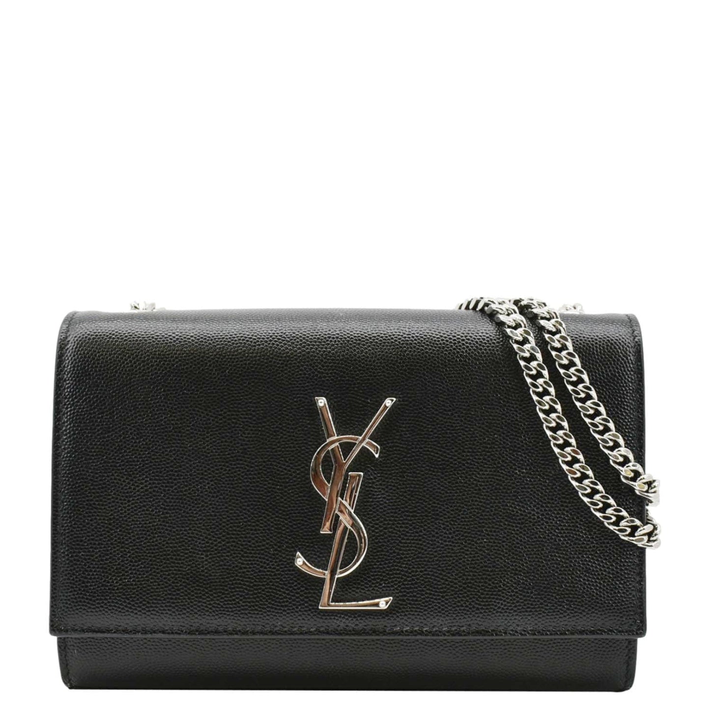 YSL Saint Laurent Yves Kate Clutch Crossbody Bag Leather Black Chain Clutch Bag