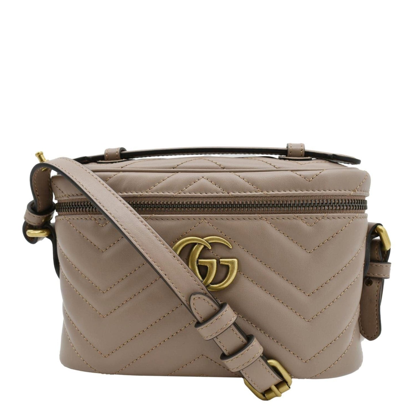Gucci Marmont Vanity Crossbody Bag Dusty Leather Pink