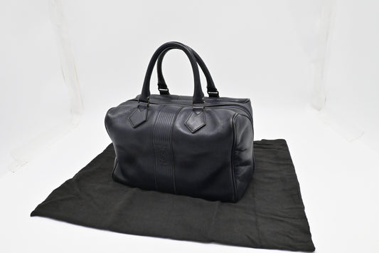 YSL Saint Laurent Boston Bag In Navy Leather Travel Bag