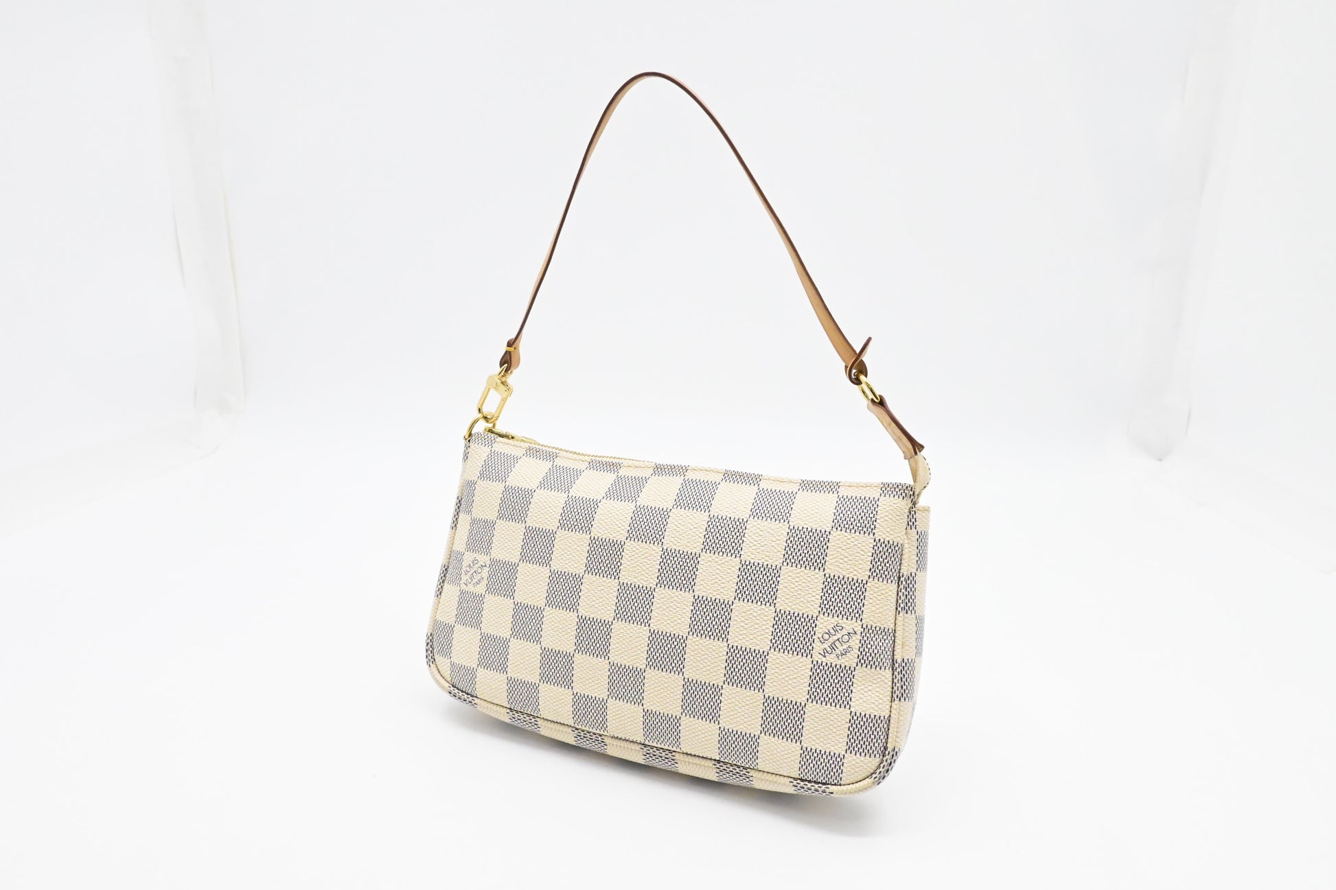 Louis Vuitton Pochette Accessoires Azur Damier Canvas Clutch Bag