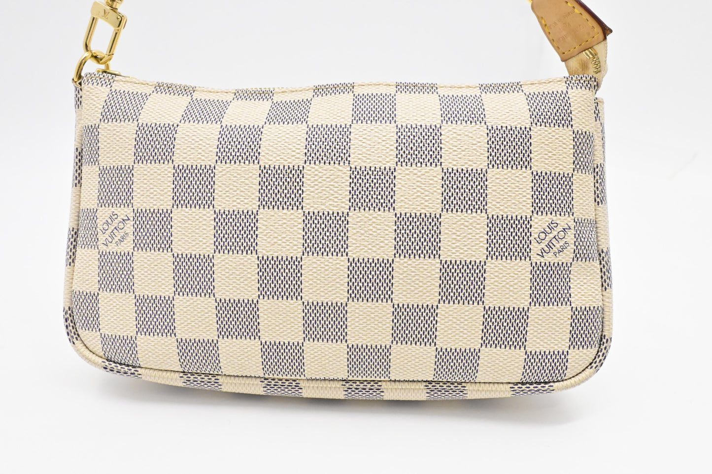 Louis Vuitton Pochette Accessoires Azur Damier Canvas Clutch Bag