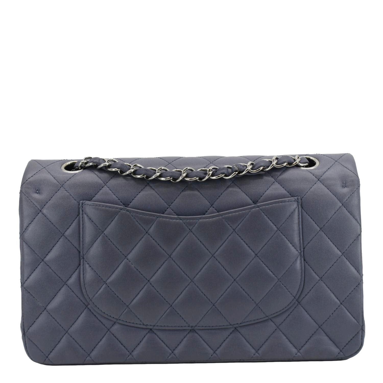 Chanel Classic Double Flap Quilted Lavender Leather Travel Bag