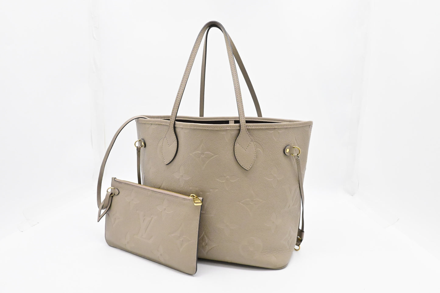 Louis Vuitton Neverfull MM Turtledove Empreinte Leather Tote Bag