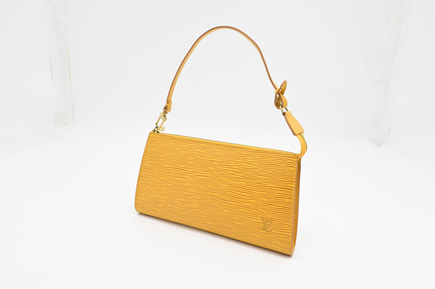 Louis Vuitton Pochette Accessoire Epi Leather Yellow Clutch Bag