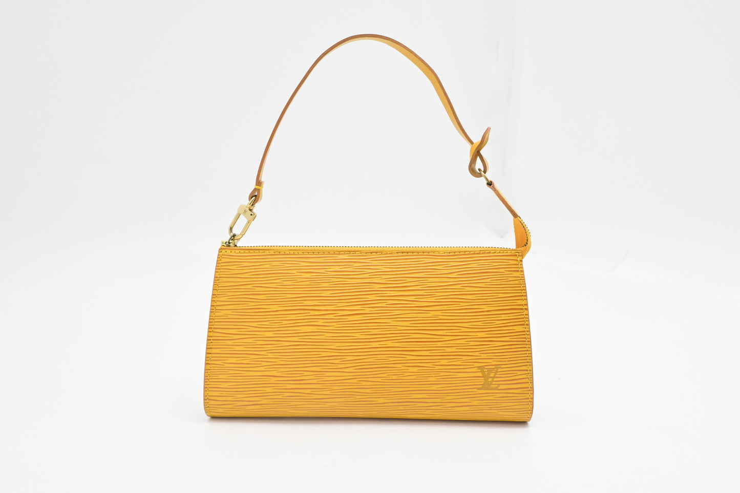Louis Vuitton Pochette Accessoire Epi Leather Yellow Clutch Bag